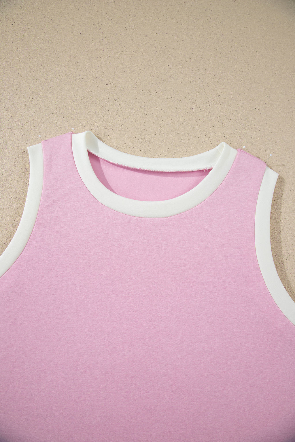 Colourblock Trim Cropped Tank & Wide Leg Trousers Set | Pink & Sky Blue | Sizes 8-22
