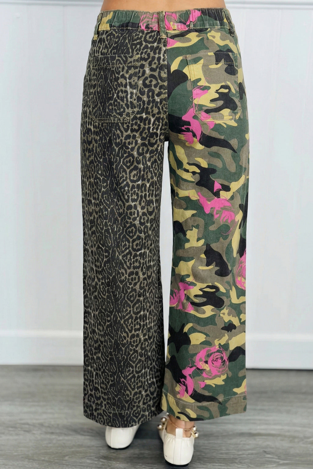 LivelyLooks Leopard Camo Patchwork Straight Leg Jeans | Sizes 4-16 women's fashion