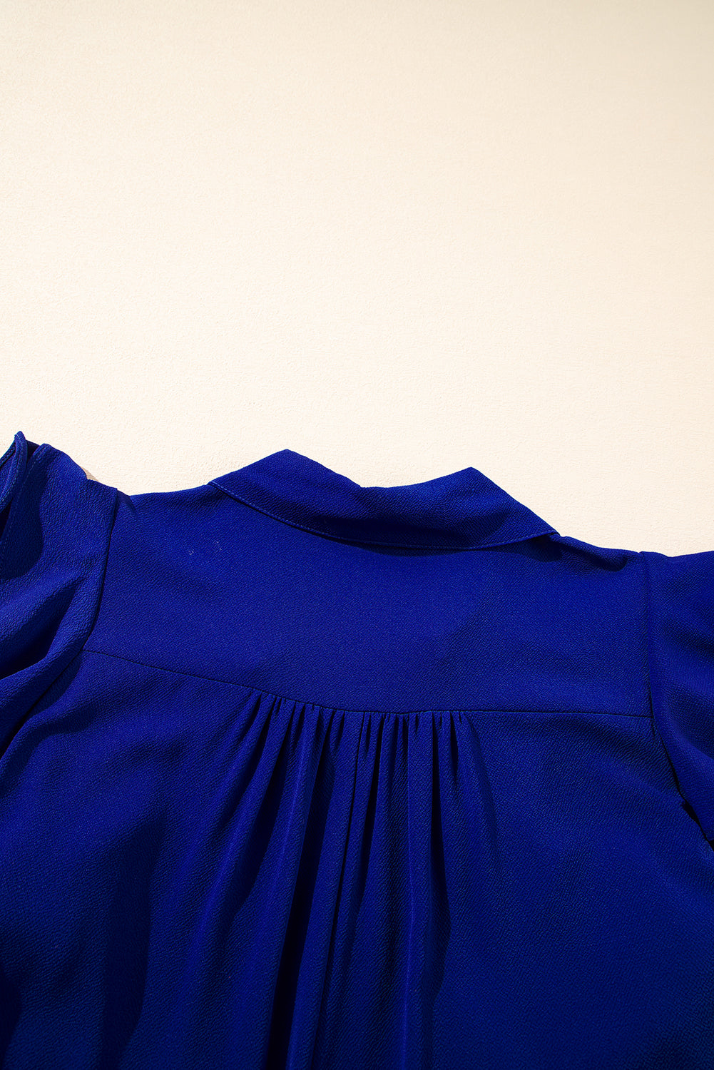 LivelyLooks Blue Ruffle Sleeve V-Neck Tiered Midi Dress Solid Collared S-XL women's fashion