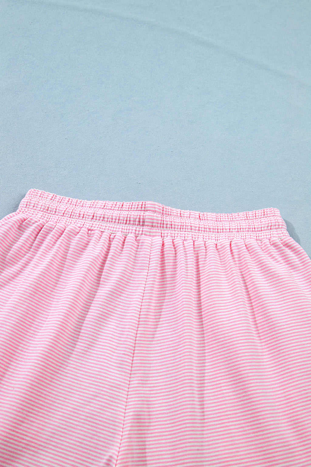 Pink Stripe Matching Oversized Tee & Drawstring Shorts Co-ord Set