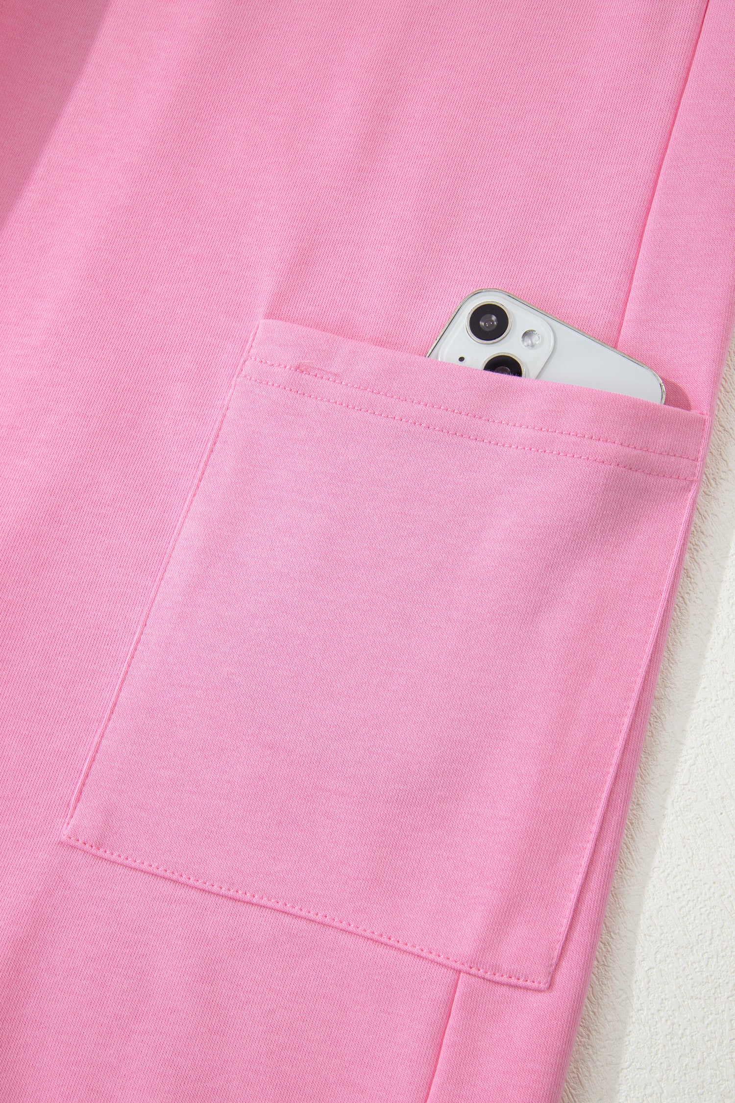 Women's Solid Colour Raw Edge Half Sleeve Pocketed Loose Romper | Green, Pink & Red | UK 8-22 at LivelyLooks