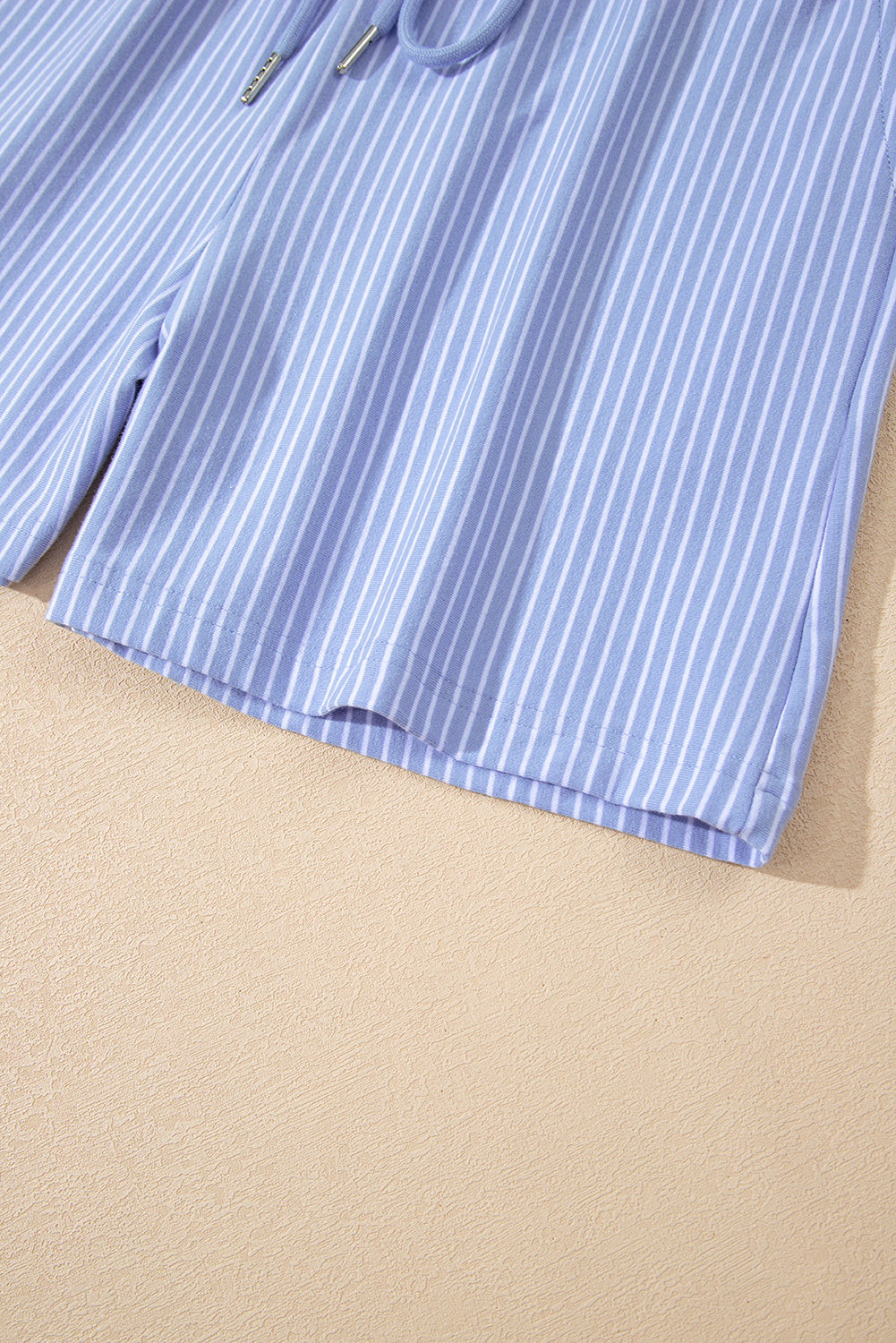 Shop Stripe Dolman Sleeve Polo Shirt and Drawstring Shorts Set Two Piece Co-ord at LivelyLooks