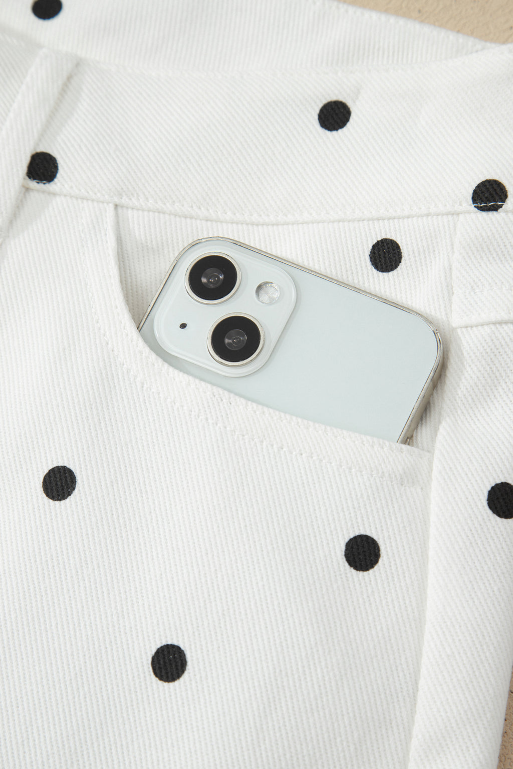Women's White Polka Dot Embroidered Scallop Hem Shorts | UK 8-20 at LivelyLooks