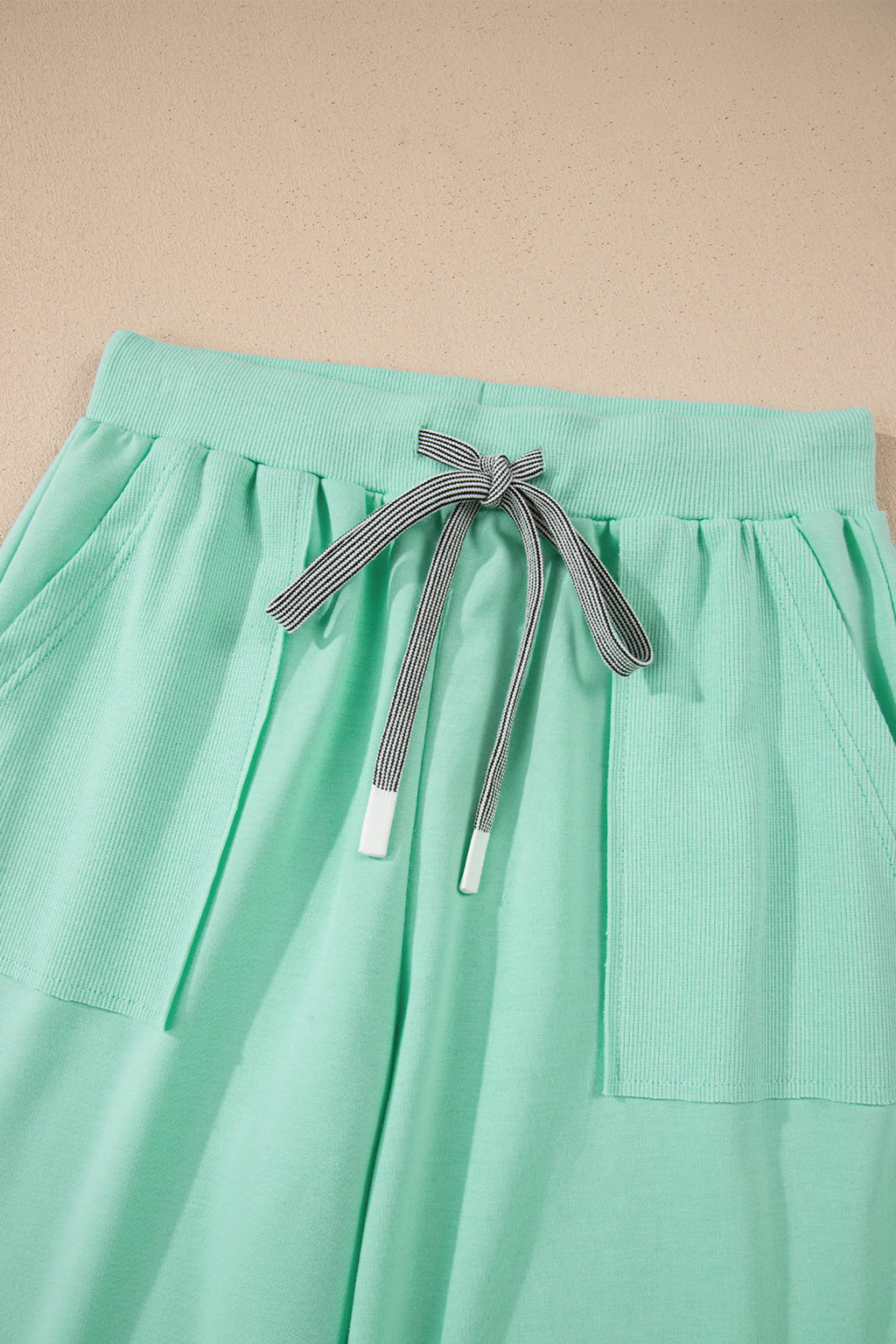 V-Neck Tee & Drawstring Pant Set | Apricot Pink, Mint Green, Bonbon & Beau Blue