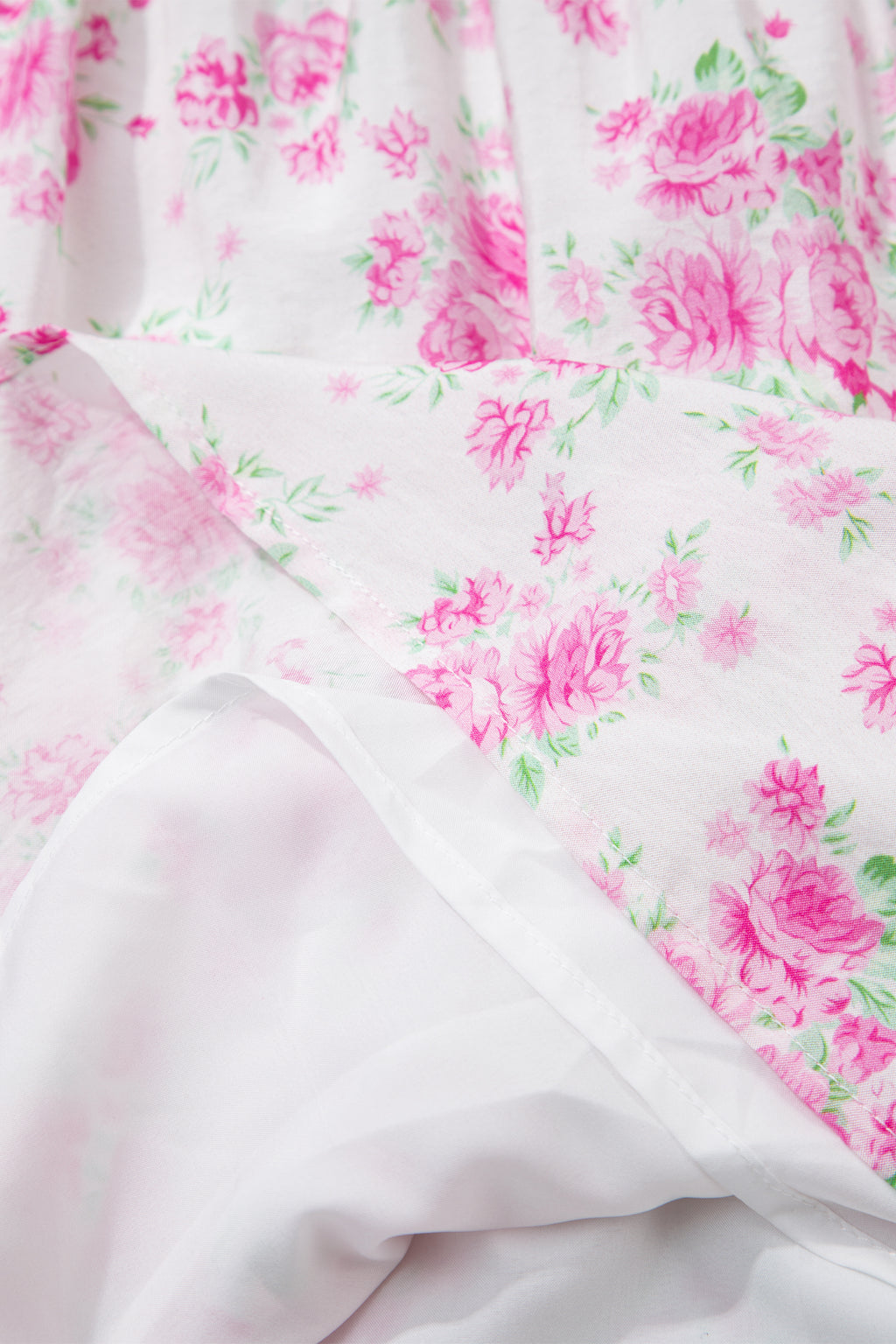 Pink Floral Mini Dress Square Neck Ribbon Knot Back Puff Sleeve Women S-XL