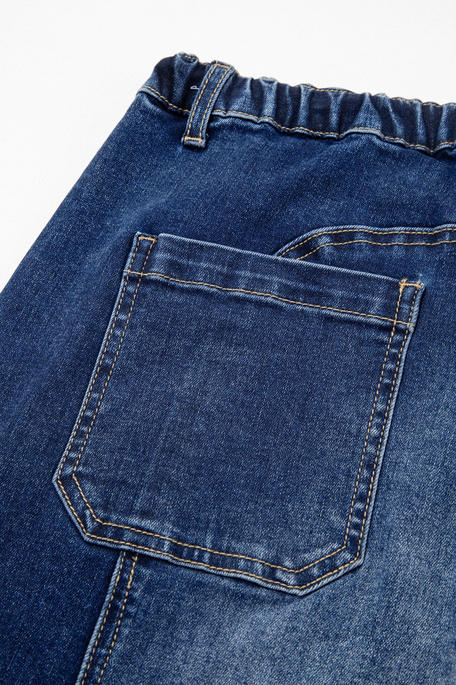 Shop Drawstring Seam Detail Raw Hem Wide Leg Denim Jeans UK 8-22 at LivelyLooks