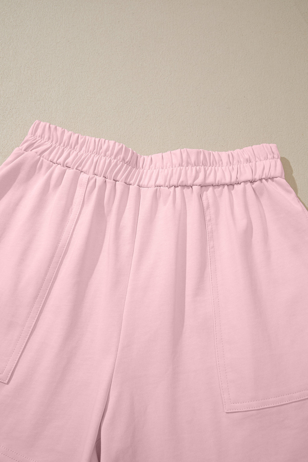 Women's Stitched Detail Tank Top & Shorts Co-ord Set Pink Mist Blue S-XL