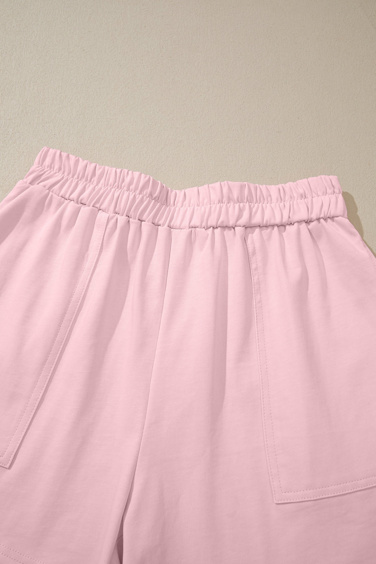Women's Stitched Detail Tank Top & Shorts Co-ord Set Pink Mist Blue S-XL