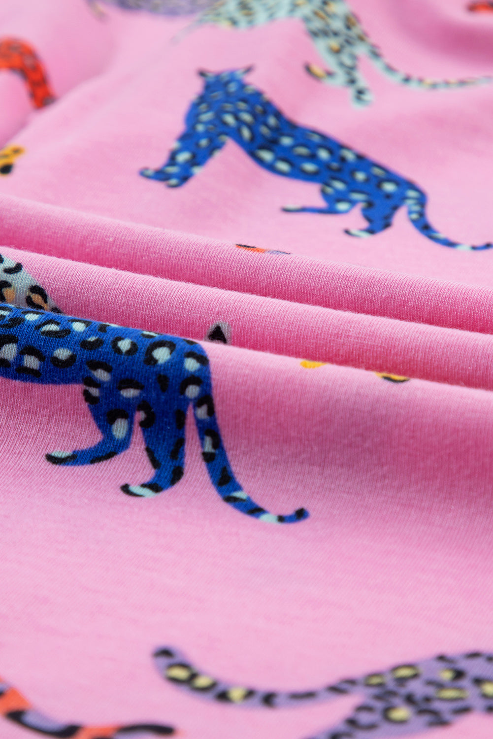 Pink Cheetah Print Pyjama Set | Shirt & Wide Leg Trousers