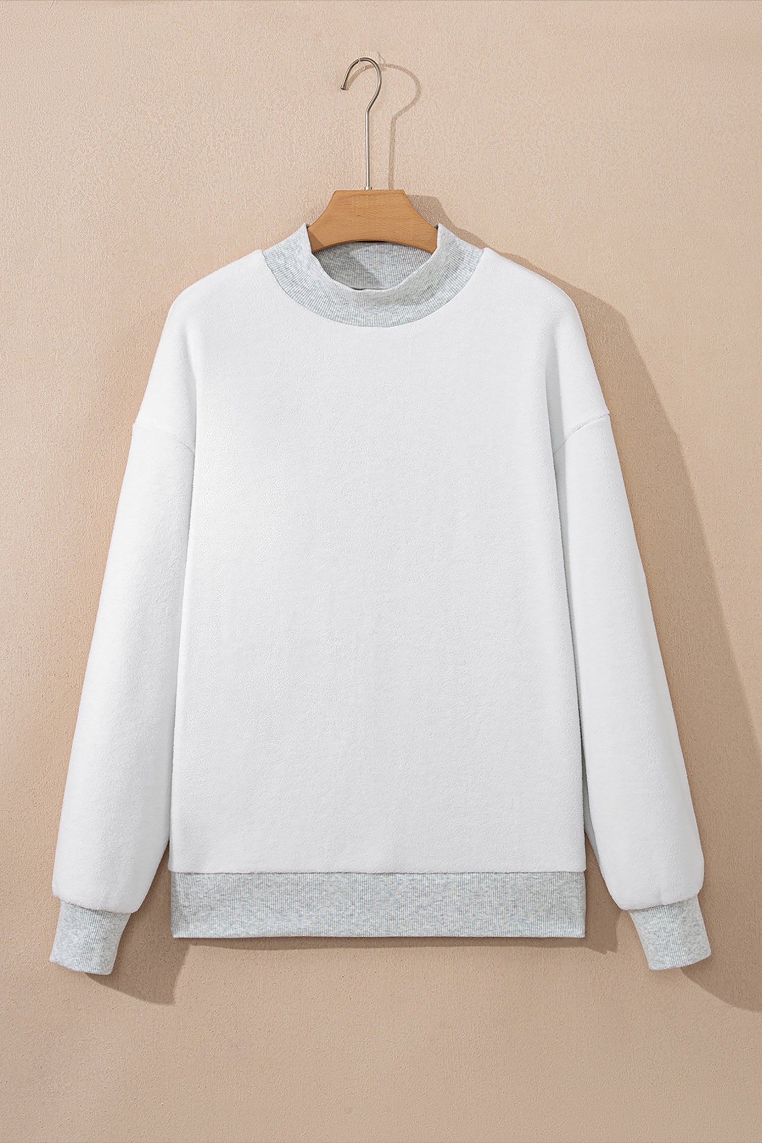 Carrot Oversized Reversible Sweatshirt Drop Shoulder Mock Neck Women S-XL