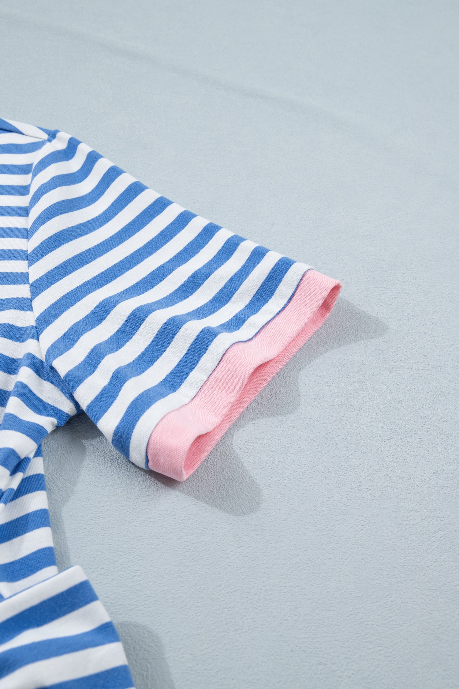 Women's Sky Blue Nautical Stripe Tie Waist Mini Dress at LivelyLooks