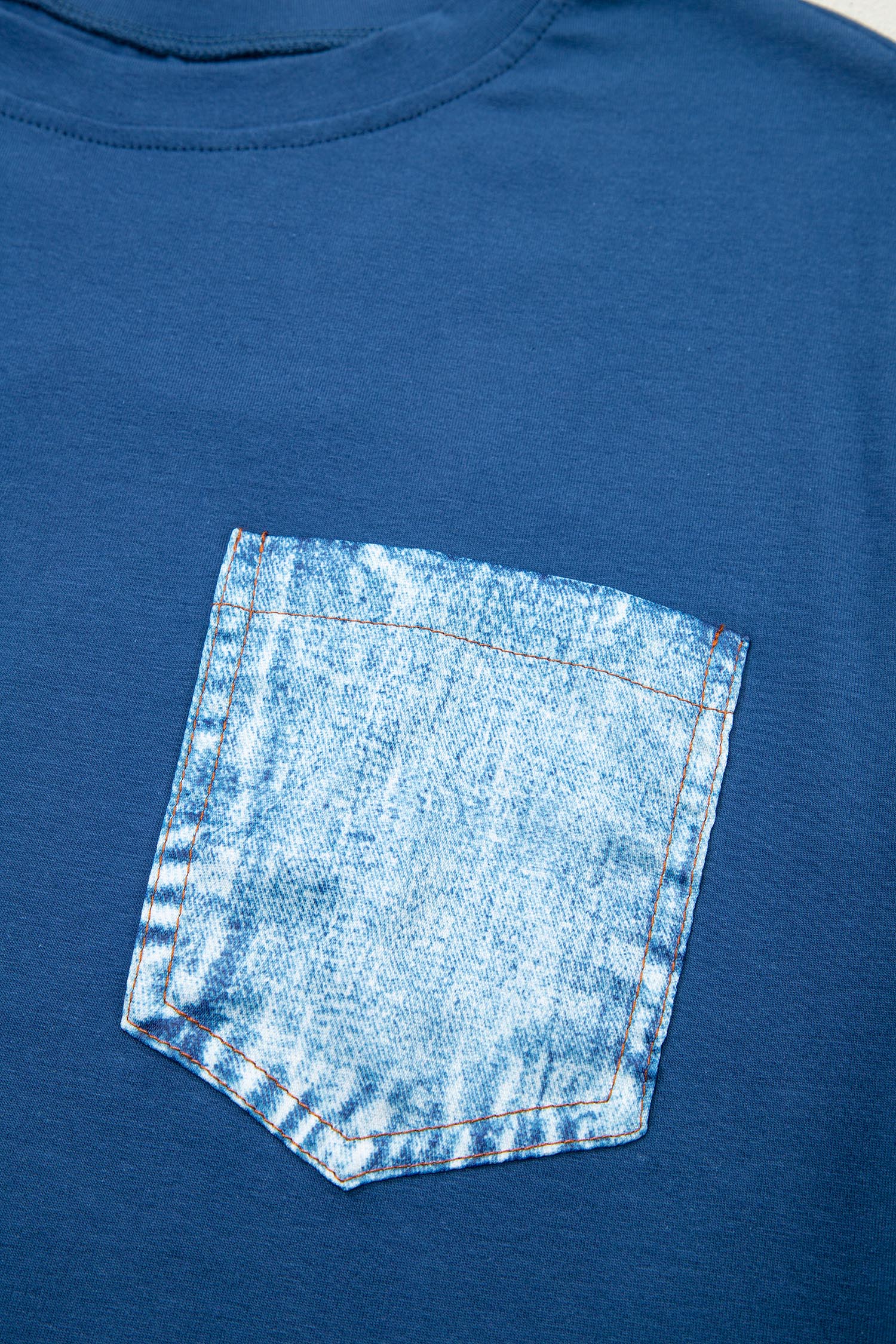 Shop Sail Blue Colour Block Chest Pocket Casual Short Sleeve Top at LivelyLooks
