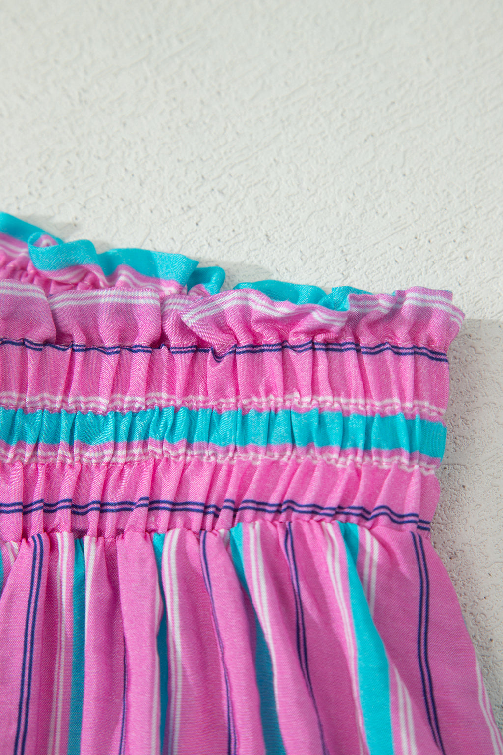 Pink Stripe Dolman Short Sleeve Blouse & Drawstring Loose Shorts Set | UK 8–22