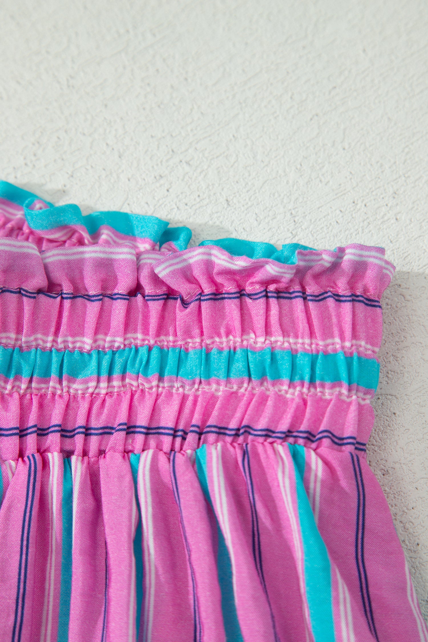 Pink Stripe Dolman Short Sleeve Blouse & Drawstring Loose Shorts Set | UK 8–22