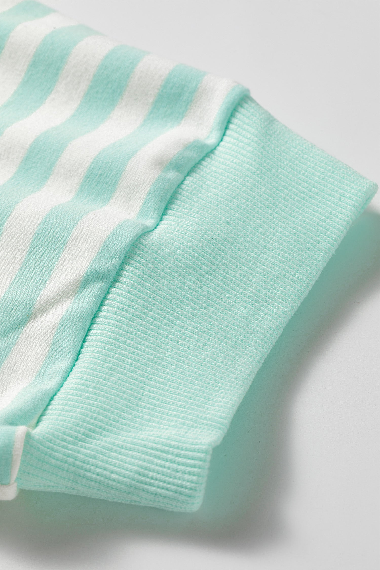 Green Stripe Ribbed Colour Block Half Sleeve Top & Mini Skort Set | UK 8–22