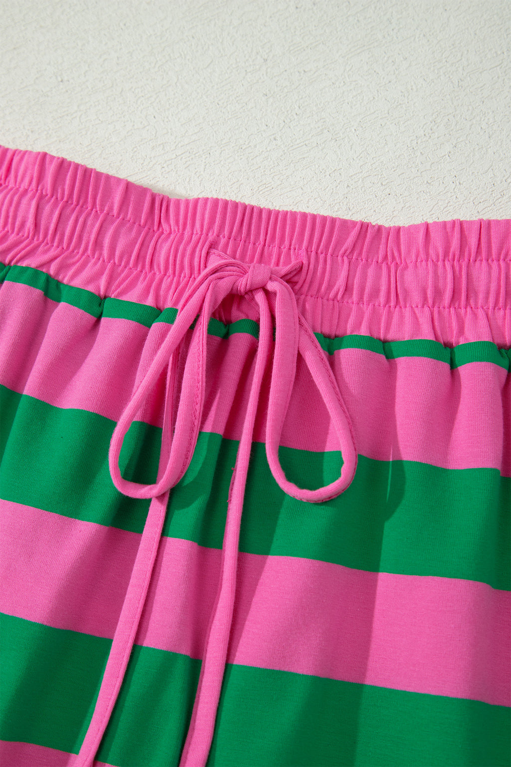 Striped Dolman Tee & Drawstring Skort Set – Pink, Rose & Yellow