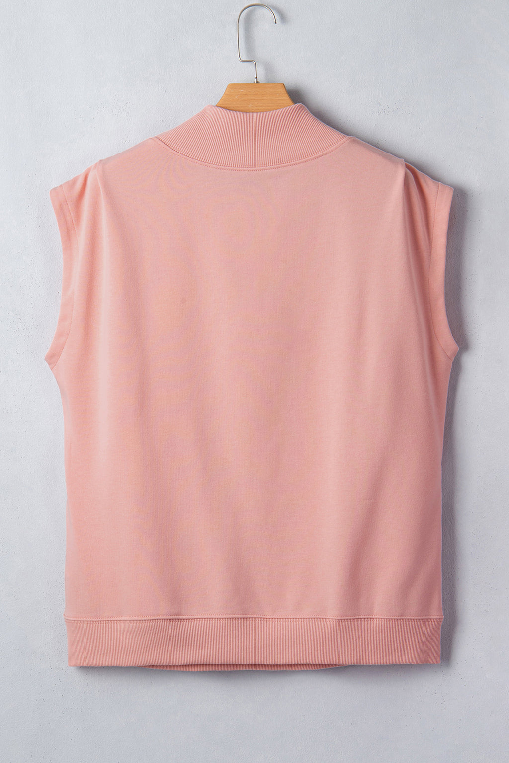 High Neck Cap Sleeve Loose Top White Pink Mint Green Grey Myosotis Orange Black S-XL
