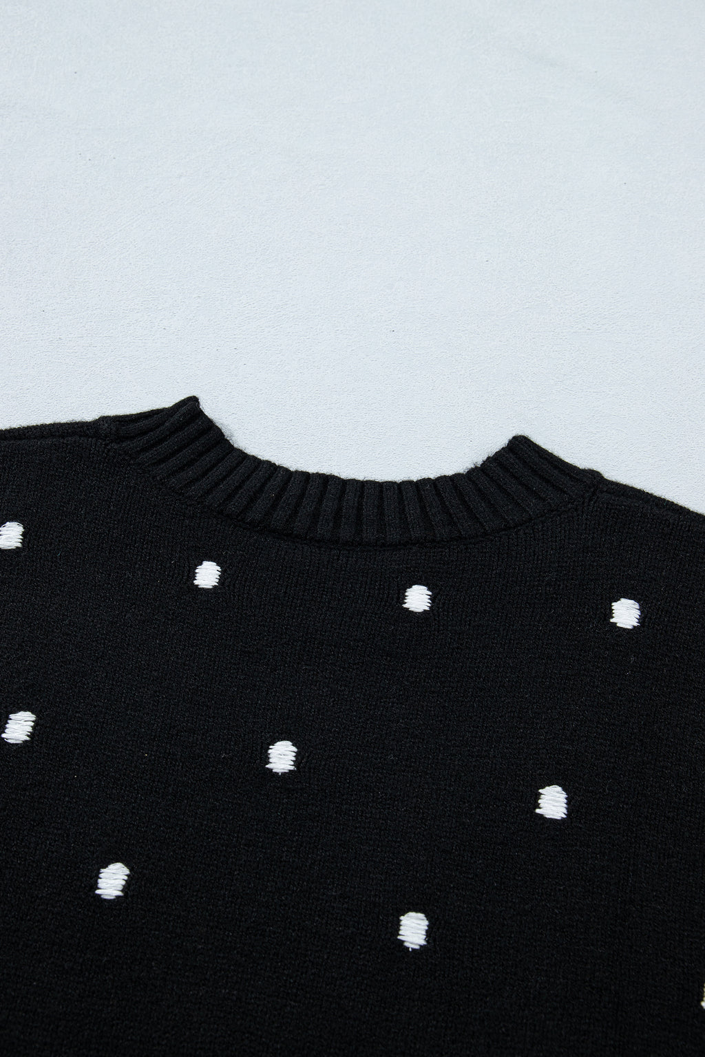 LivelyLooks Yellow Cream Elegant Polka Dot Bubble Short Sleeve Sweater women's fashion