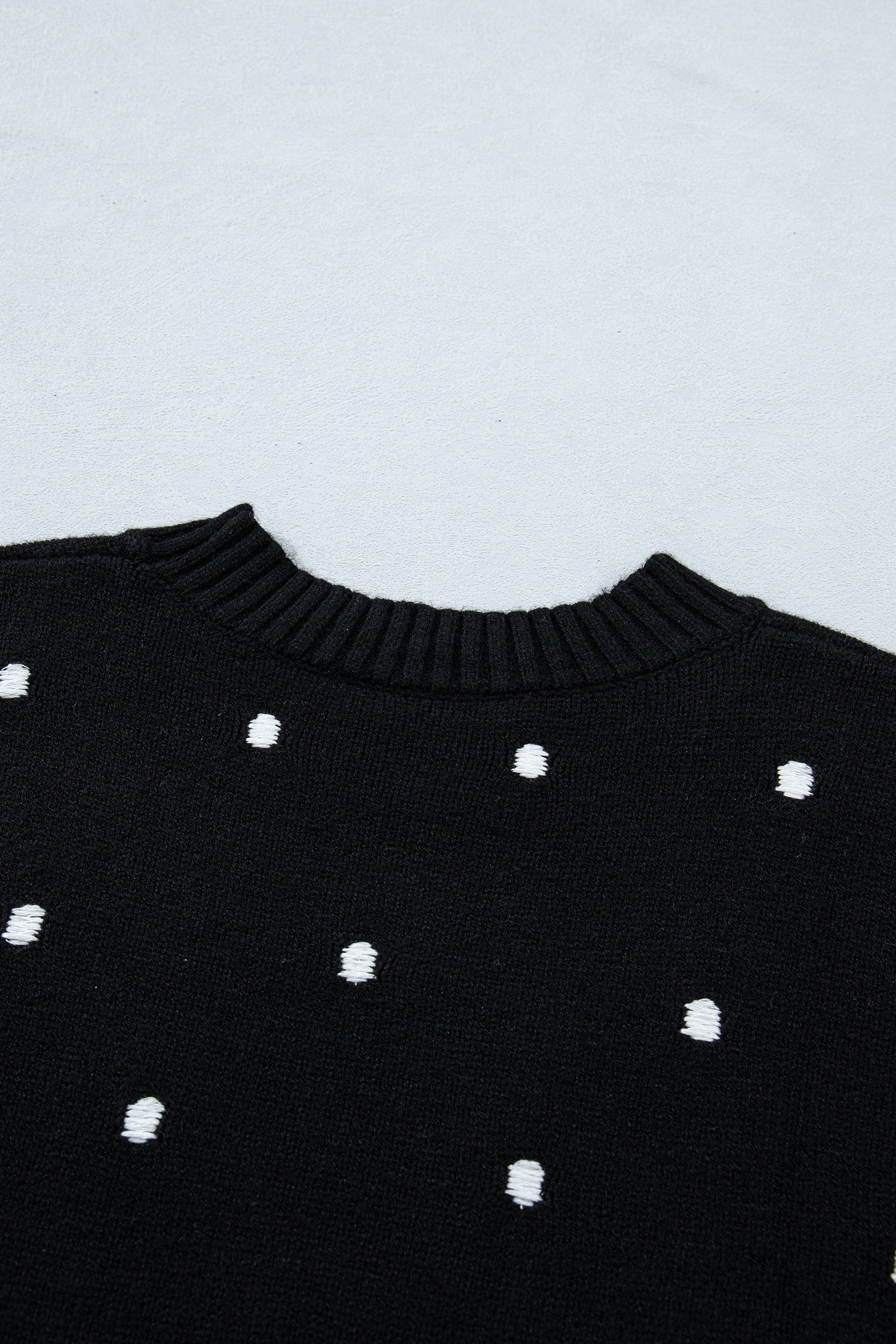 LivelyLooks Yellow Cream Elegant Polka Dot Bubble Short Sleeve Sweater women's fashion