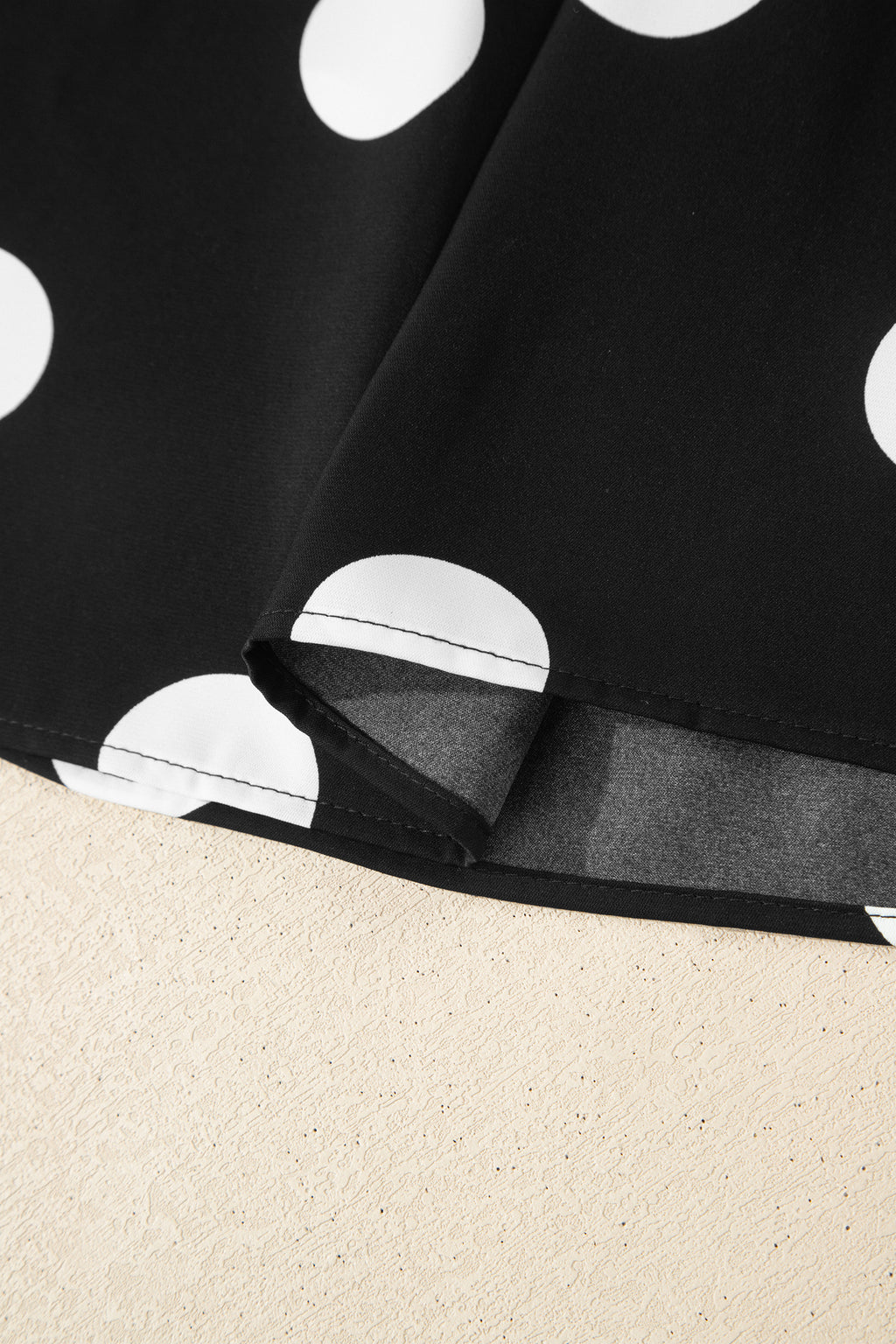 Black Polka Dot Pleated Tank & Wide Leg Trousers Two-Piece Outfit