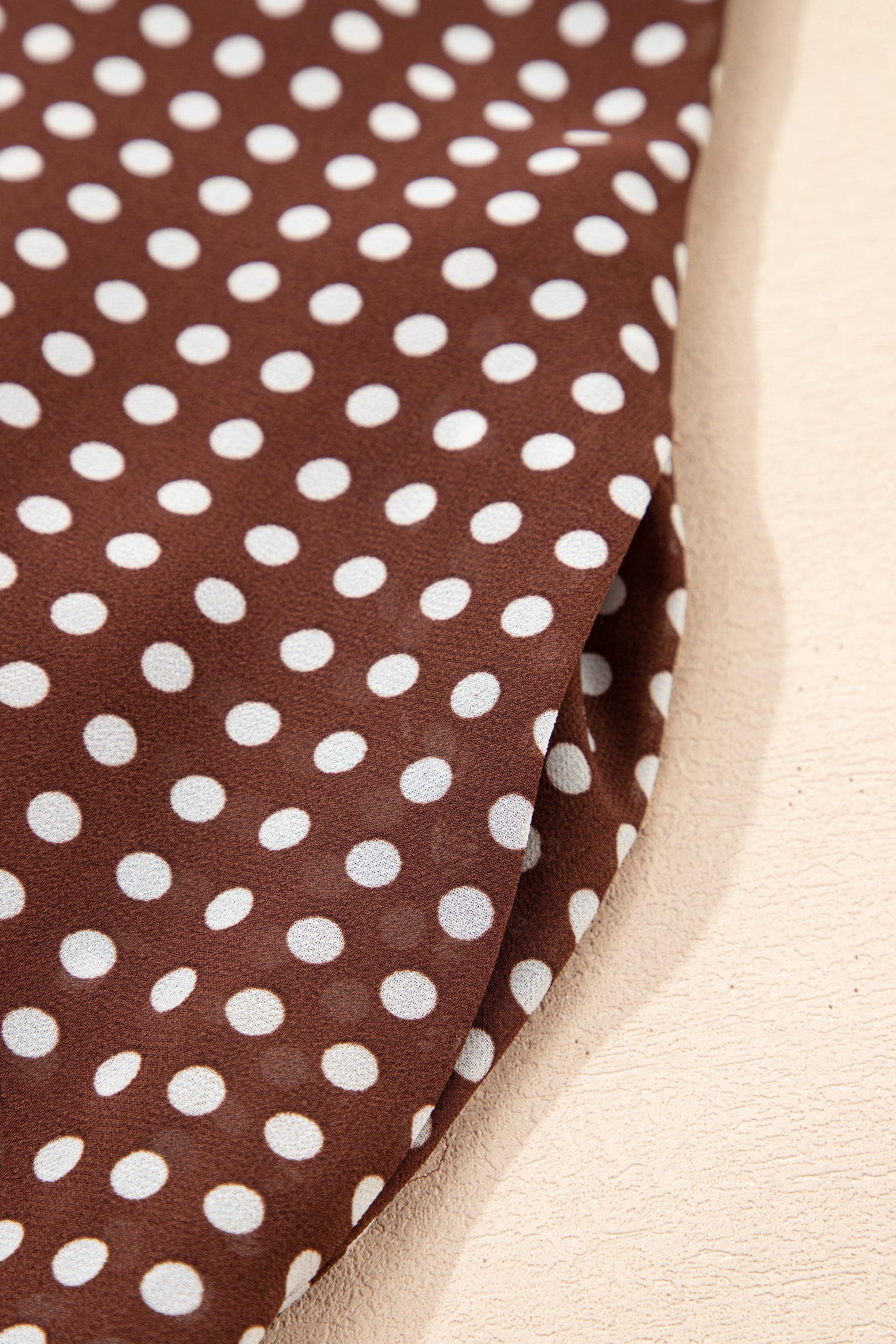 Women's Coffee Polka Dot Backless Ruffled Tiered Maxi Dress at LivelyLooks