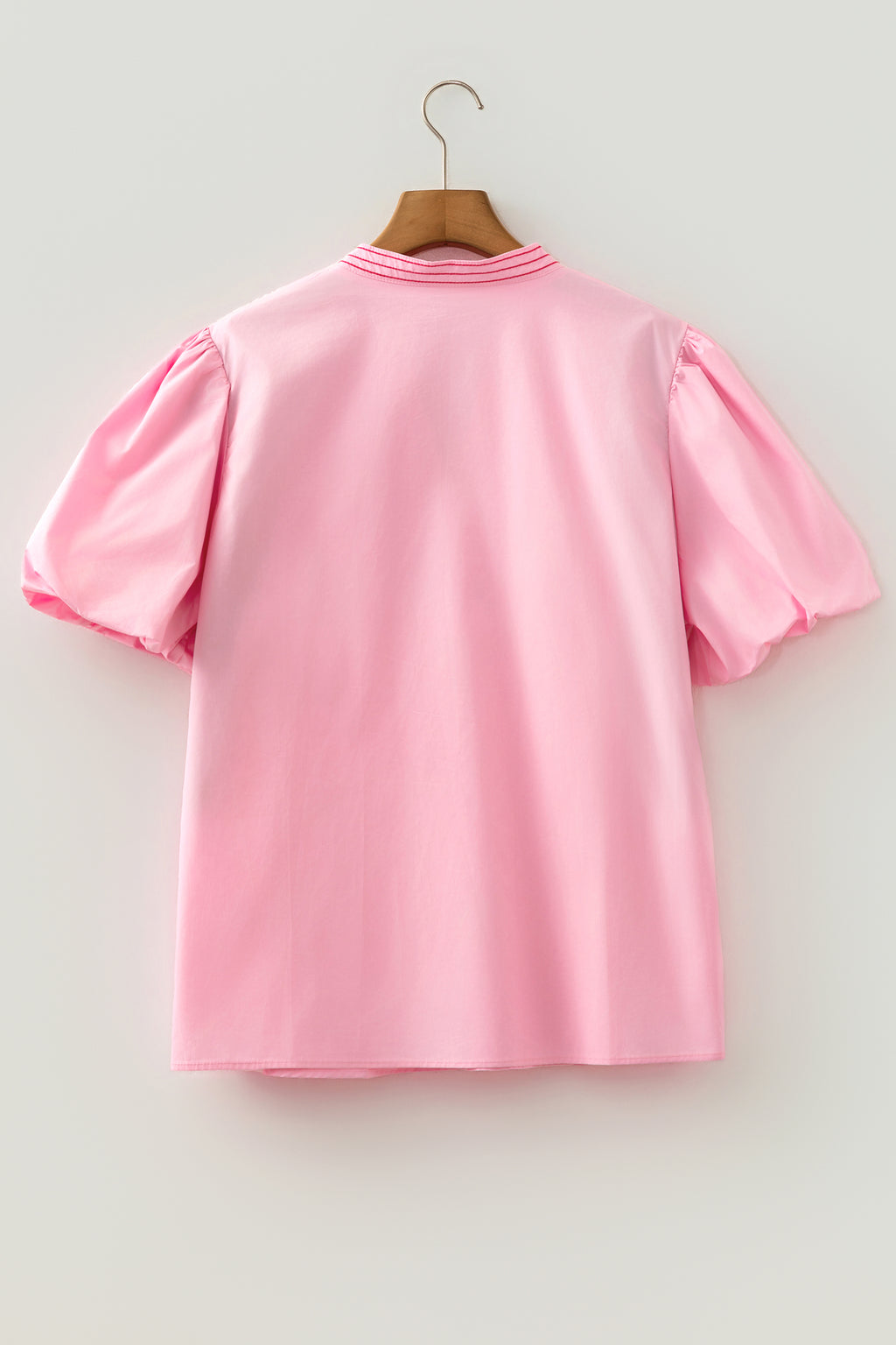 Pink Boho Embroidered Puff Sleeve Cotton Blouse | Sizes 8-22