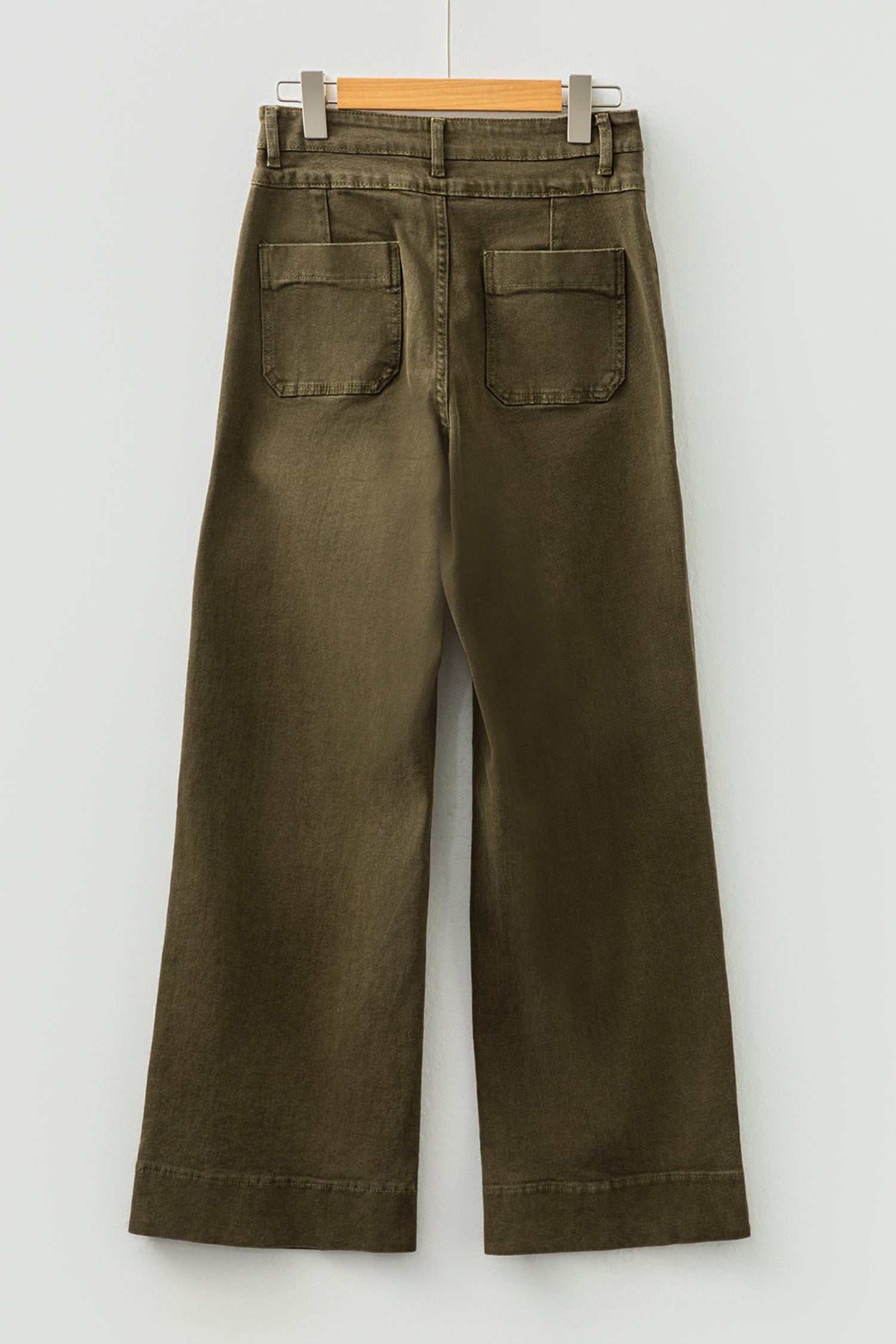 Women's Women's Loose Straight Jeans Double Waistband Jungle Green Sizes 4-16 at LivelyLooks
