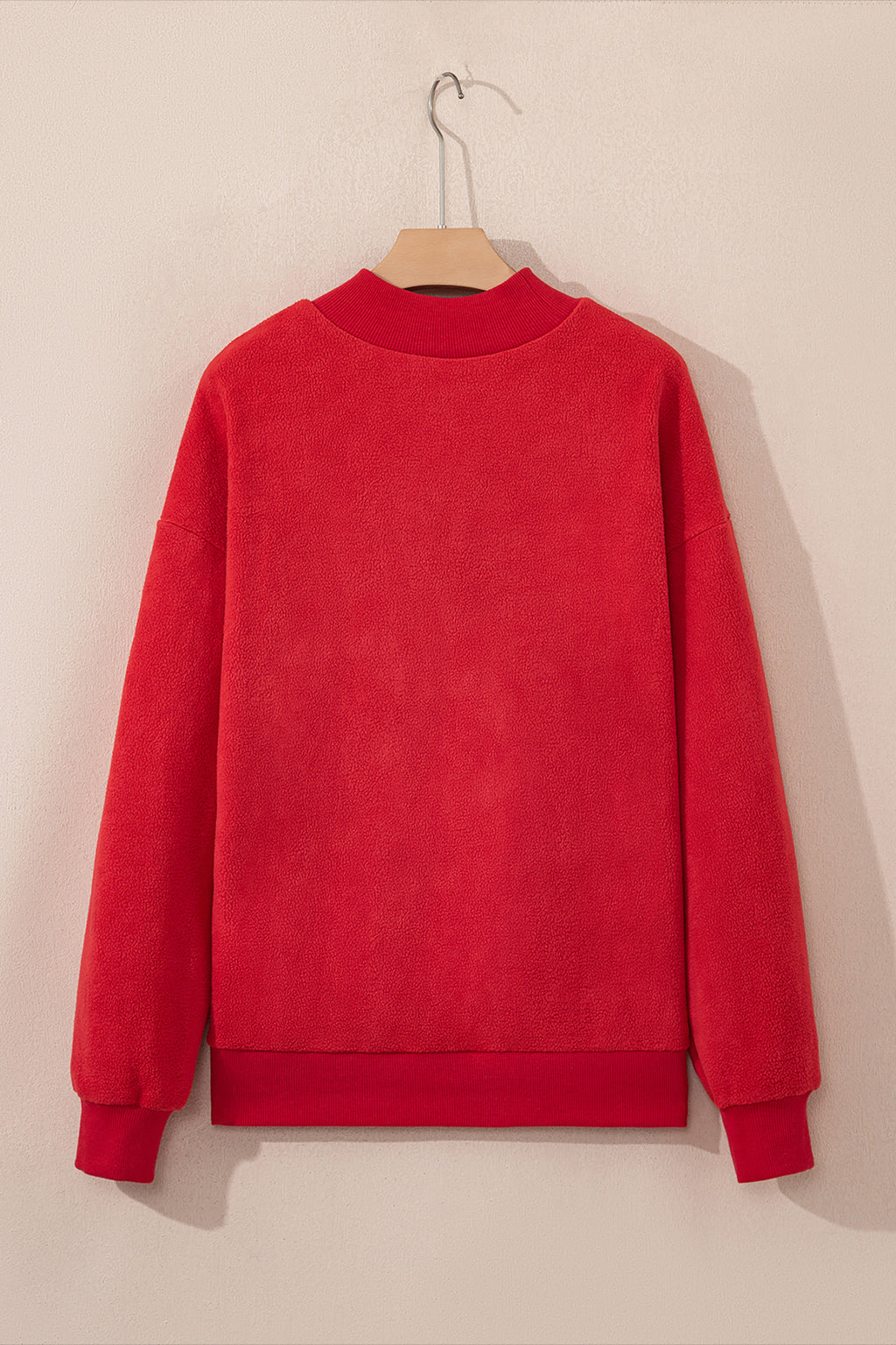 Carrot Oversized Reversible Sweatshirt Drop Shoulder Mock Neck Women S-XL