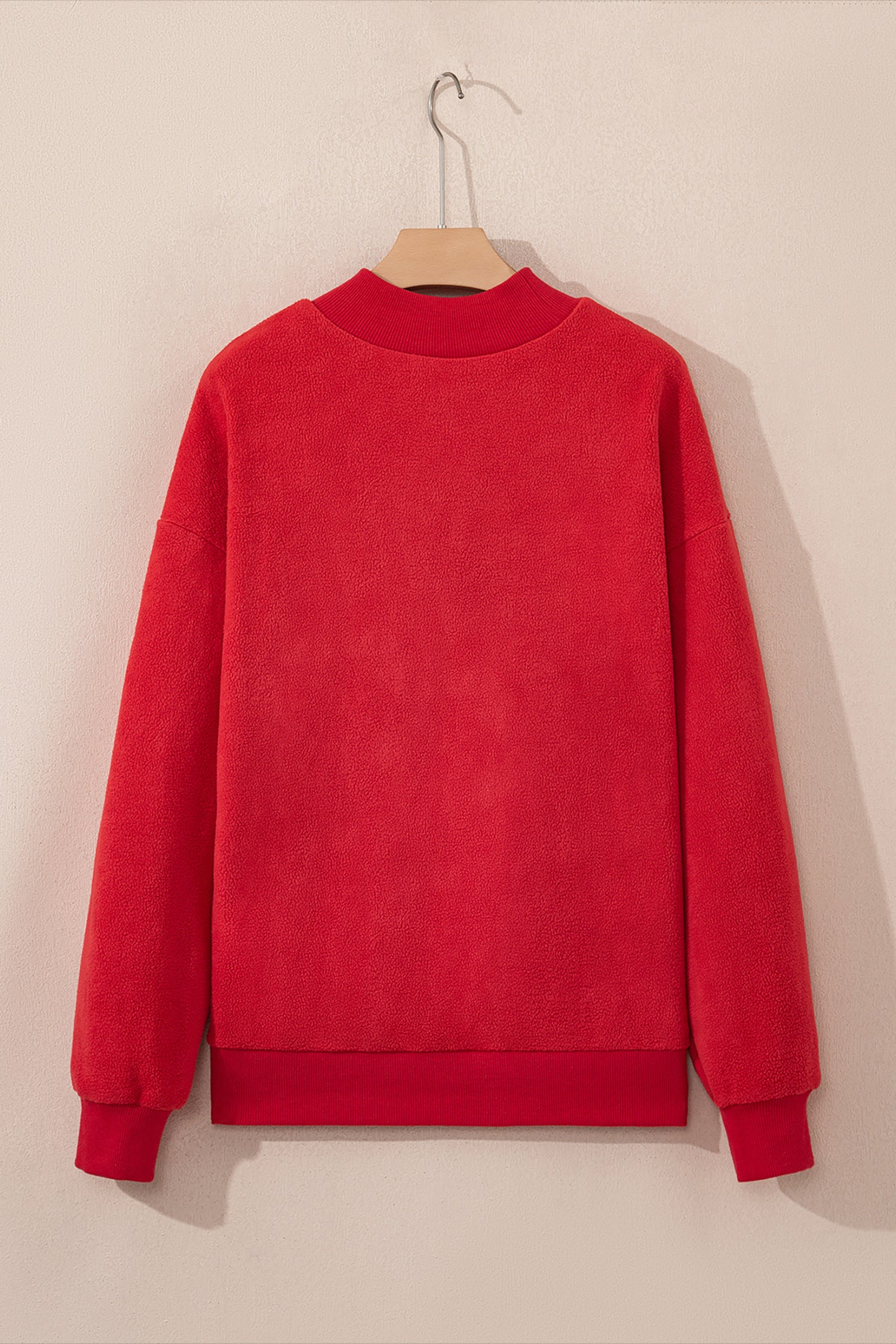 Carrot Oversized Reversible Sweatshirt Drop Shoulder Mock Neck Women S-XL