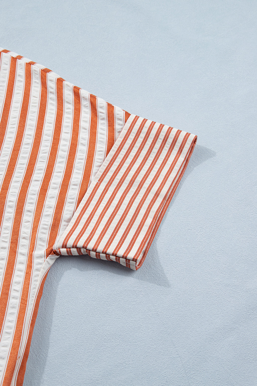 Stripe Pinched V-Neck Shift Mini Dress | Brown Stripe
