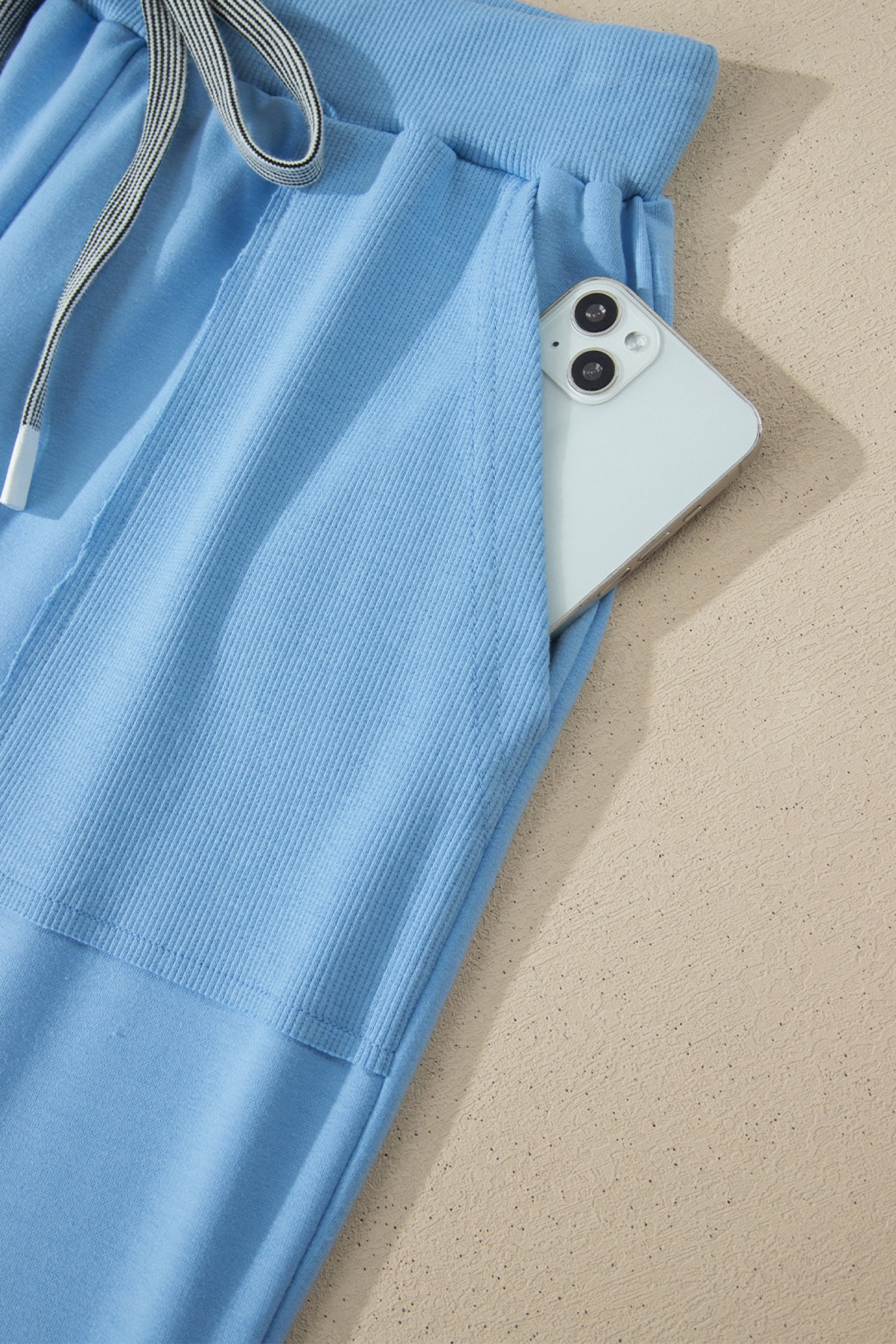 V-Neck Tee & Drawstring Pant Set | Apricot Pink, Mint Green, Bonbon & Beau Blue