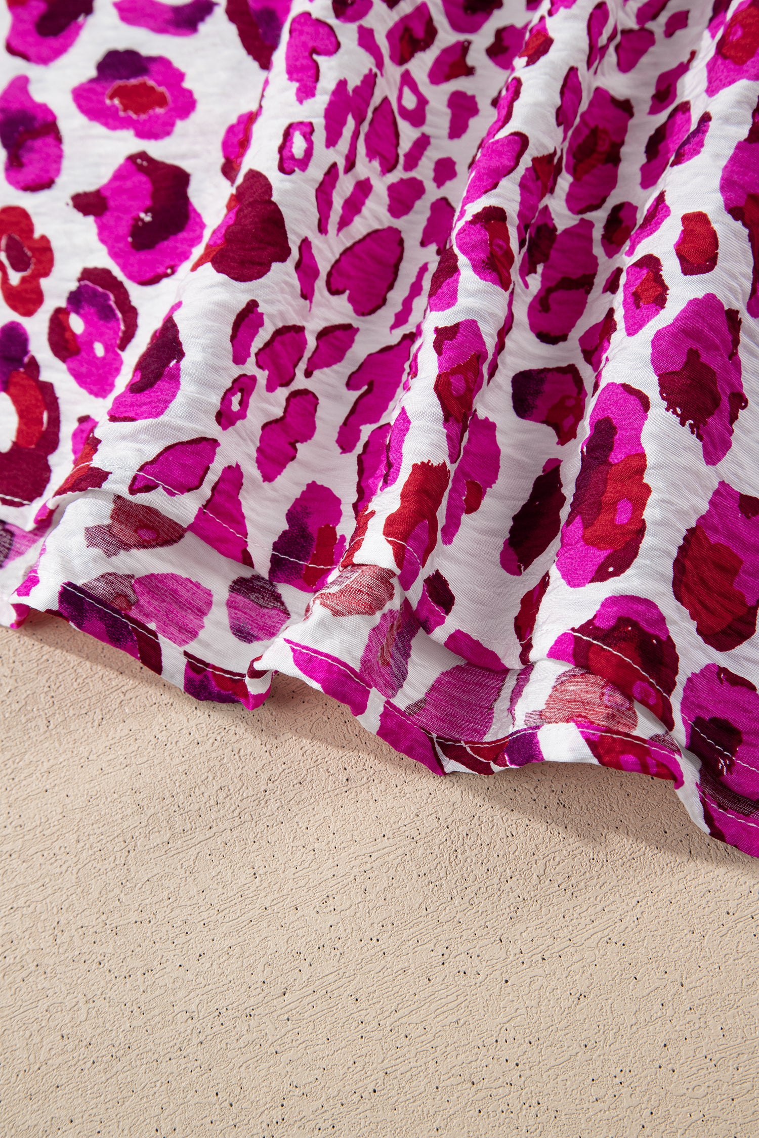 Pink Leopard Print V-Neck Bubble Sleeve Blouse | Sizes 8-22 | Lively Looks