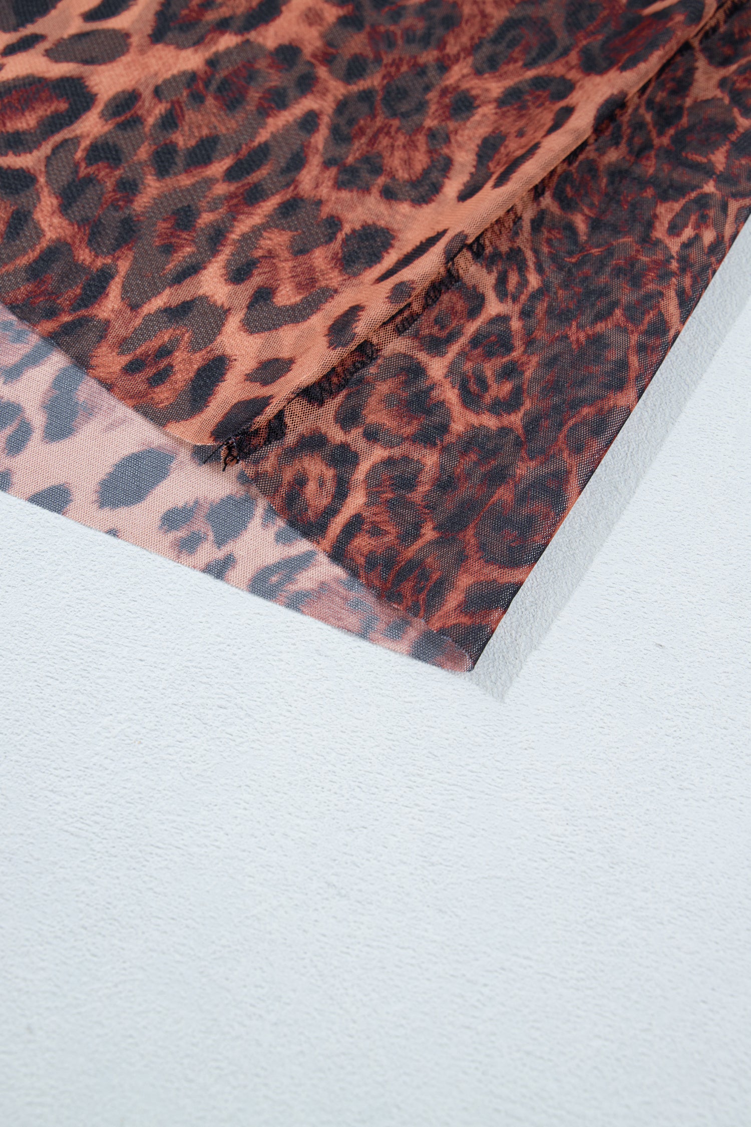 Brown Leopard Print Sheer Maxi Skirt | Sizes S-XL