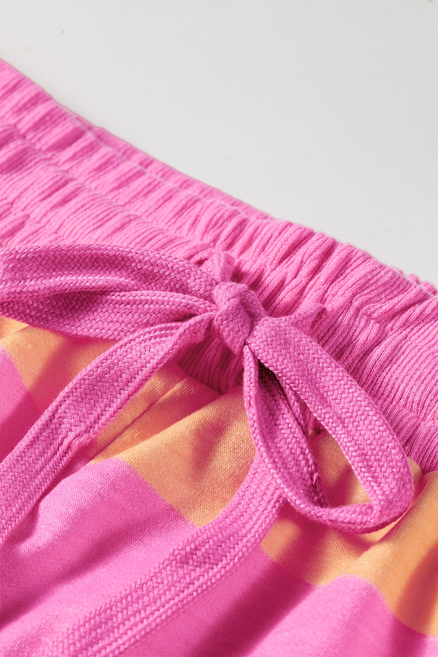 Pink Stripe Long Sleeve Top & Drawstring Shorts Set | UK 8–18