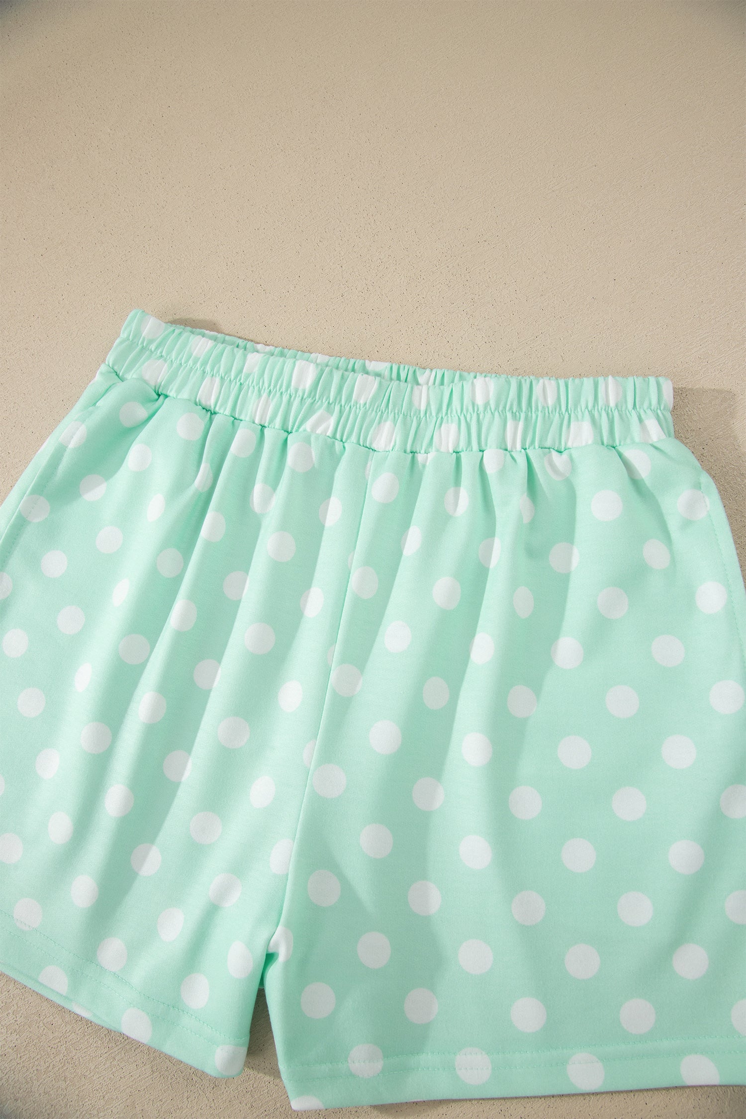 Polka Dot Mock Neck Short Set – Yellow, Pink, Sky Blue & Green
