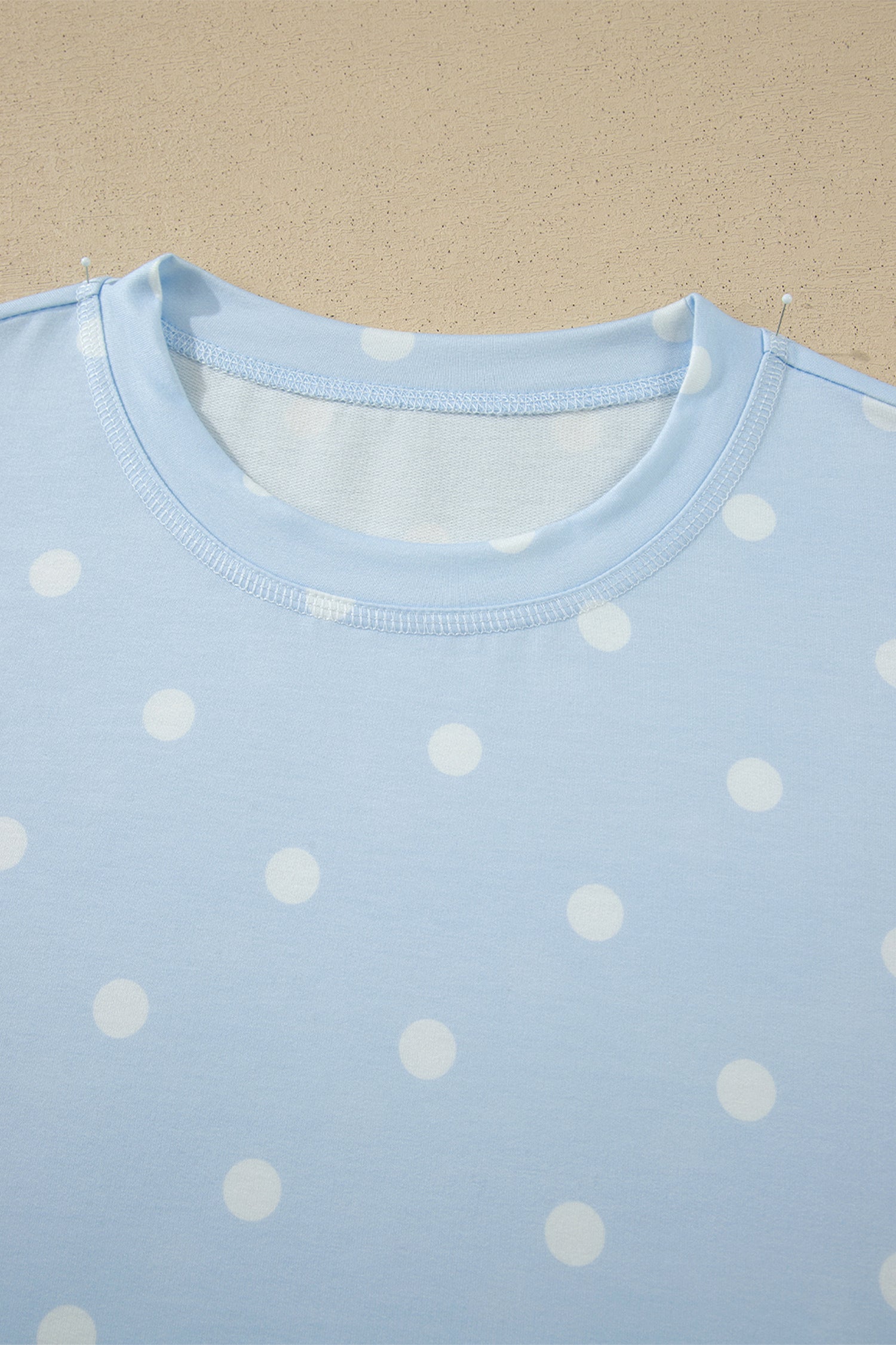 LivelyLooks White Polka Dot Exposed Seam Loose Tee & Drawstring Shorts Set S-XL women's fashion