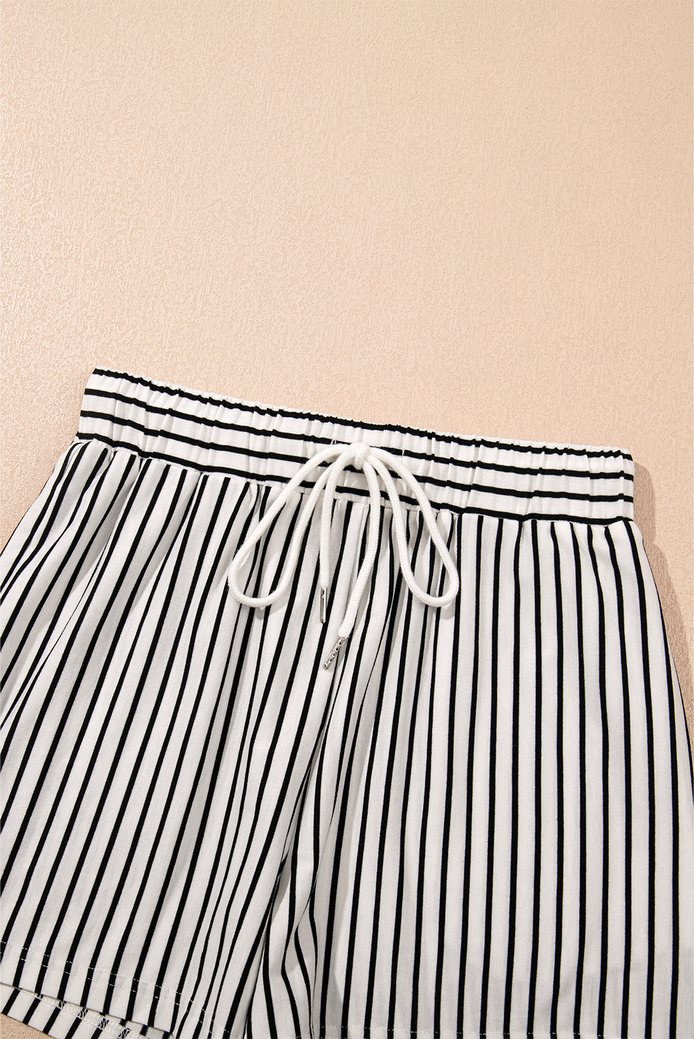 Black Stripe V-Neck Tee & Shorts Co-ord Set | 2-Piece