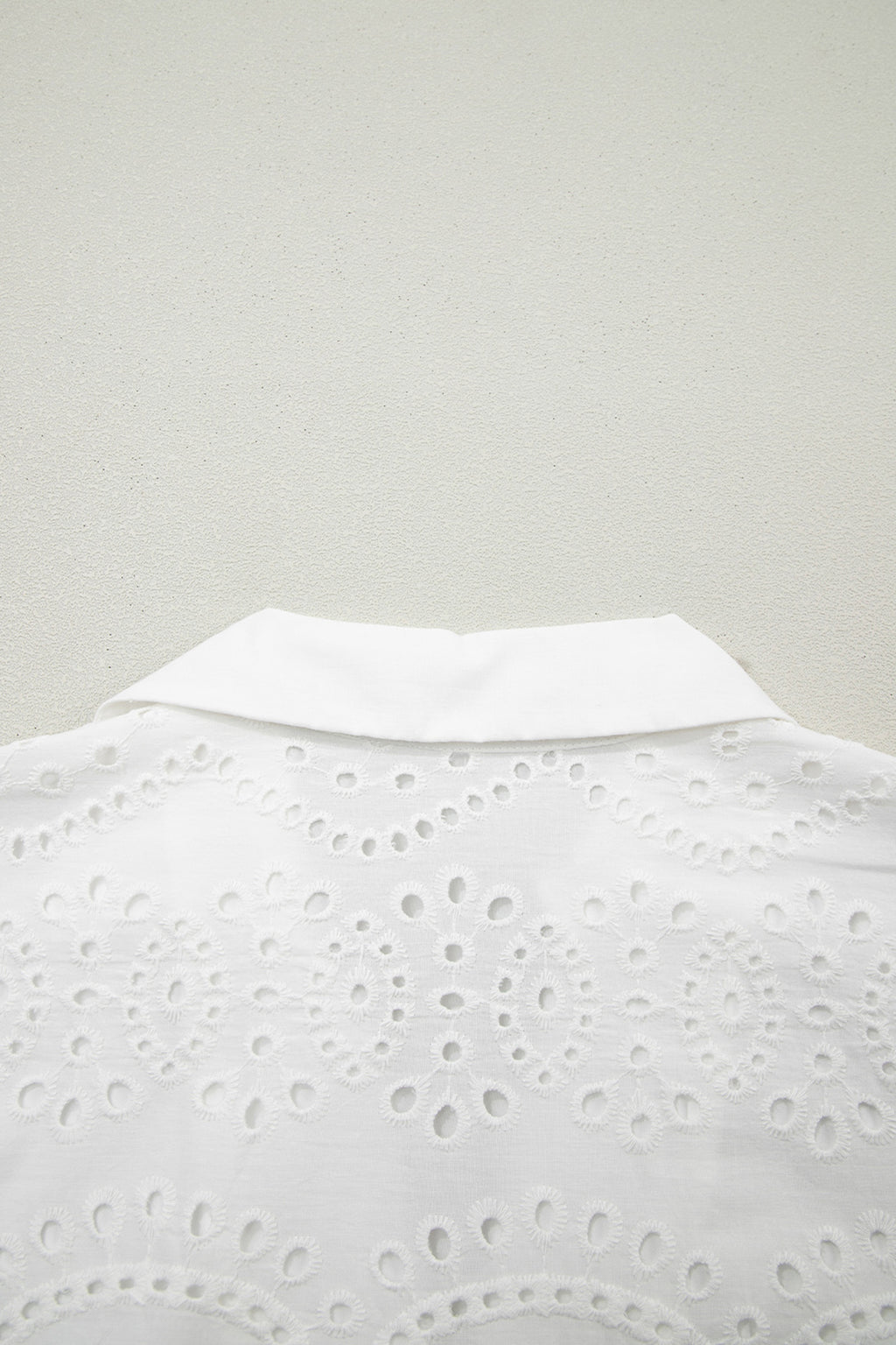 White & Green Eyelet Embroidered Short Sleeve T-Shirt Mini Dress