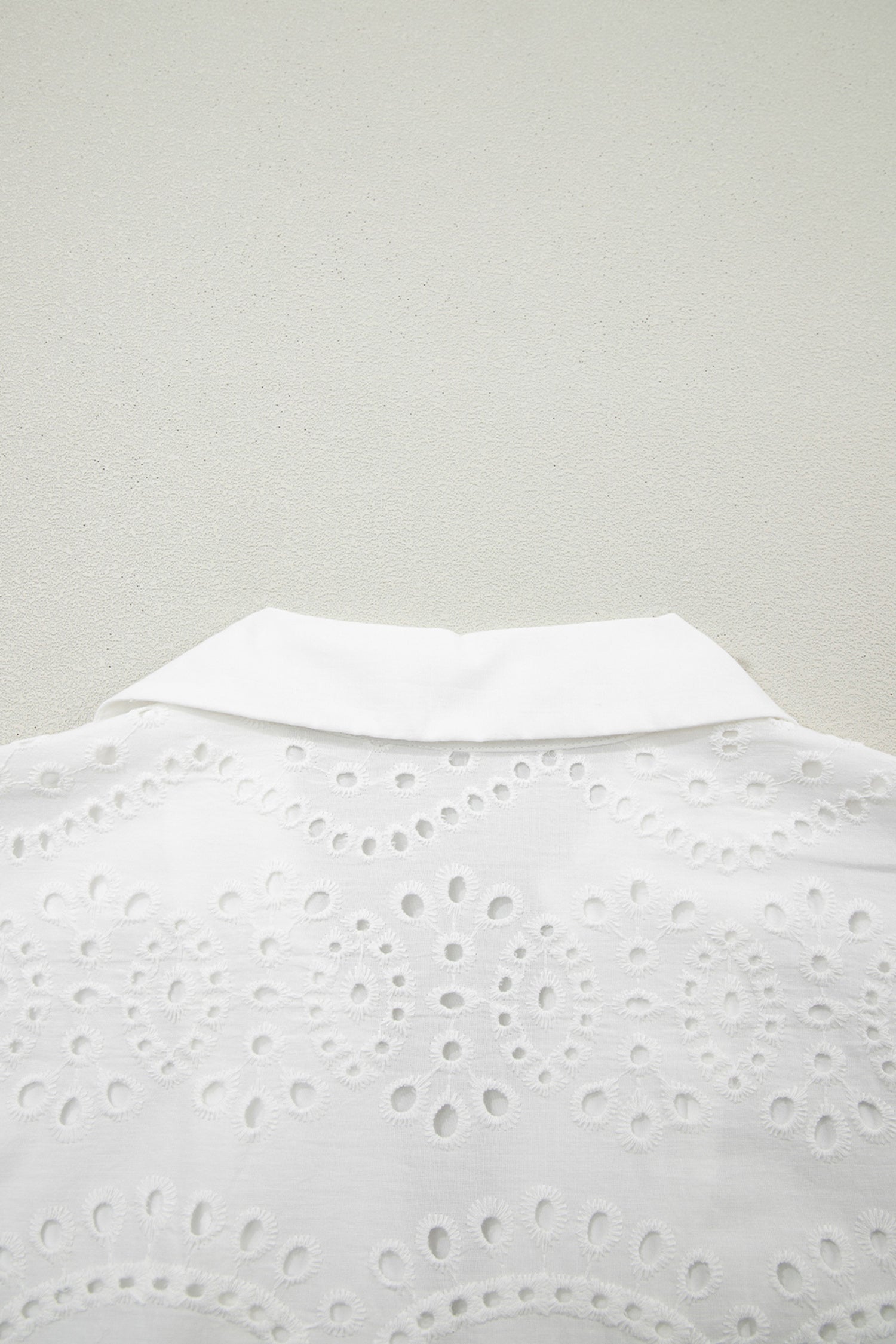 White & Green Eyelet Embroidered Short Sleeve T-Shirt Mini Dress