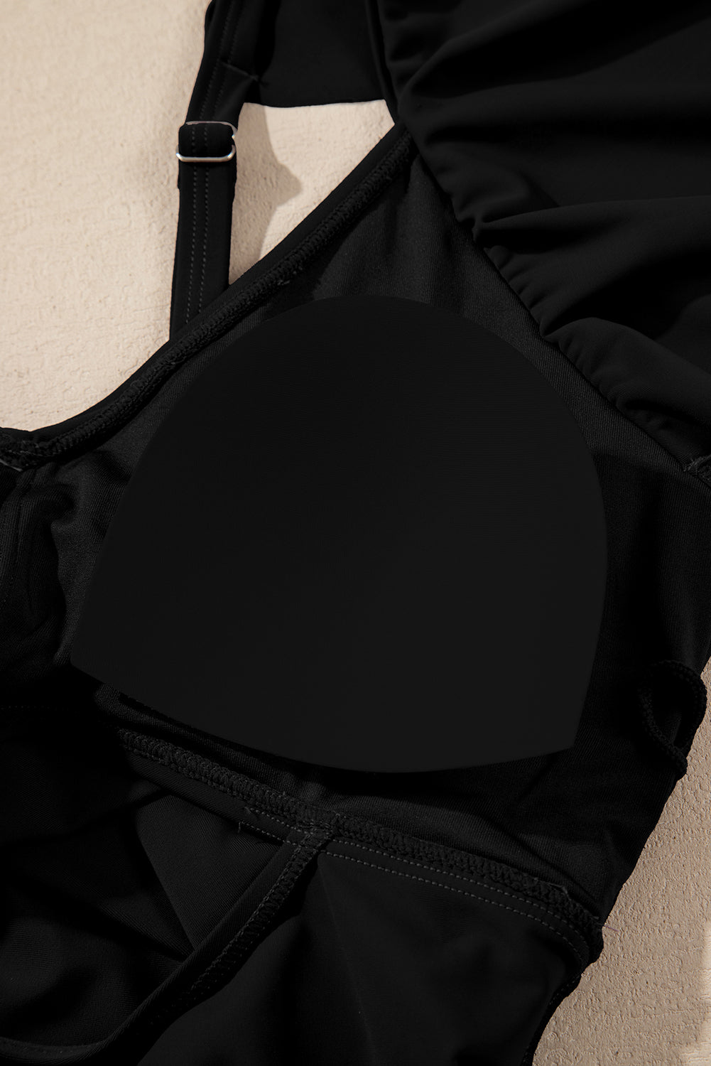 Black Ruffle Crossed Cutout Slim Tankini 2-Piece Swimsuit | UK 8-22