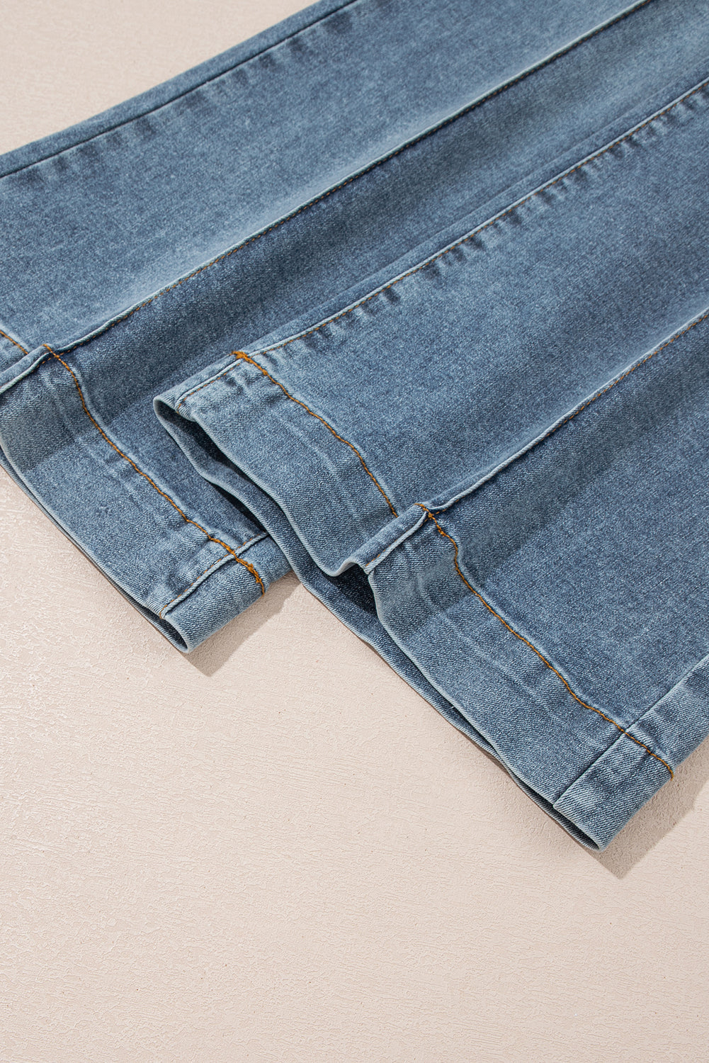 Women's Dusk Blue 2 Button High Waist Piping Trim Bootcut Jeans at LivelyLooks