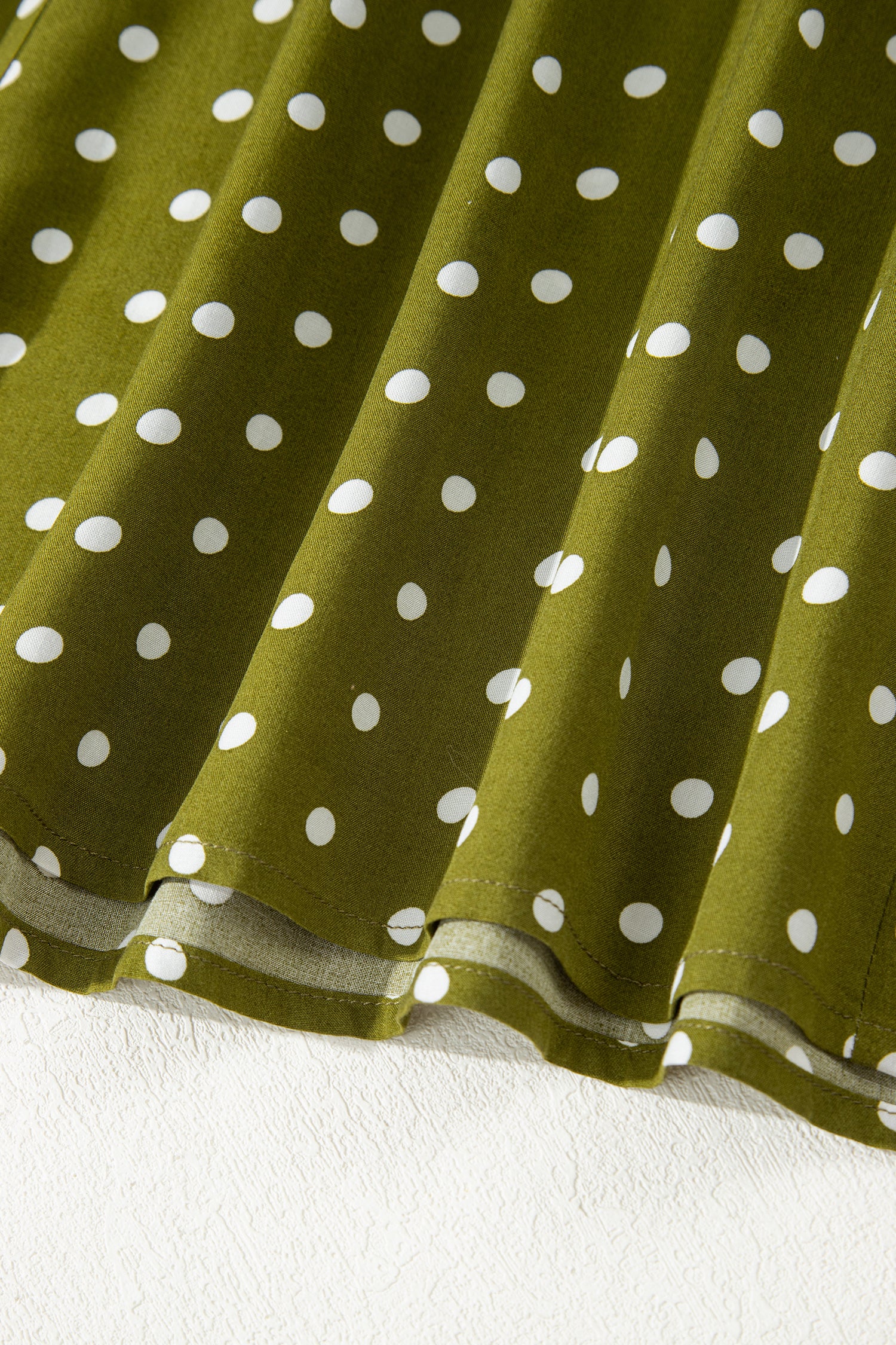 LivelyLooks Green Polka Dot Maxi Dress | Lacy Neckline Smocked Waist women's fashion