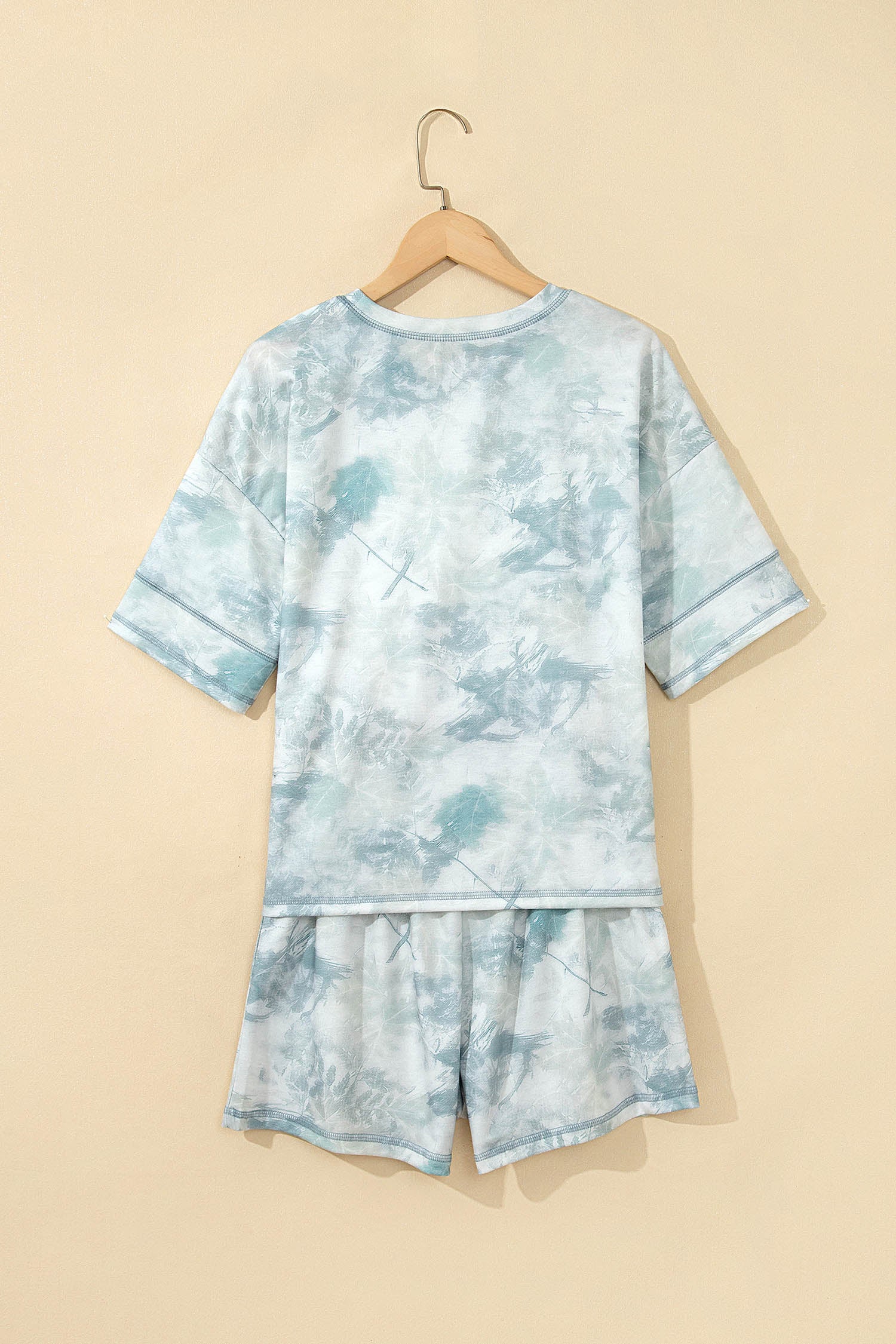 Green Camouflage Short Sleeve Top & Elastic Waist Shorts Set | UK 8–22