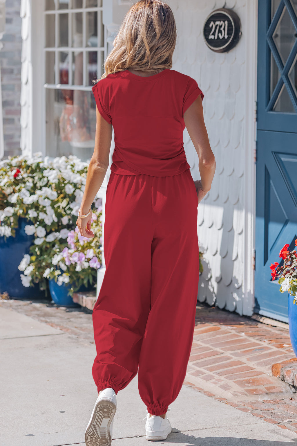 Solid Cropped Cap Sleeve Tank & Jogger Pants Set | 4 Colours | Sizes 8-22