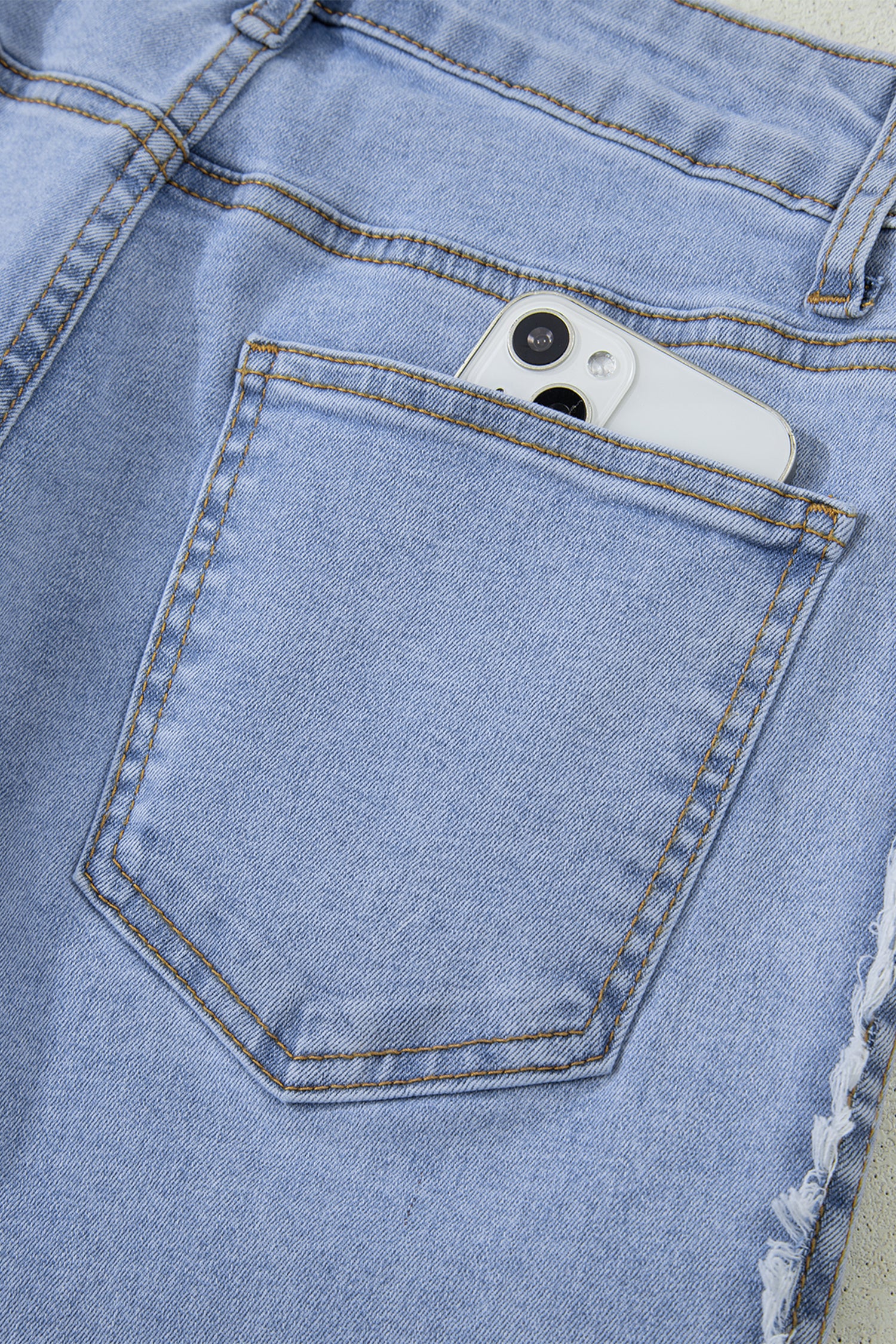Women's Women's Patchwork Shift Jeans Contrast Stripe Frayed Side Panel Sizes 4-16 at LivelyLooks