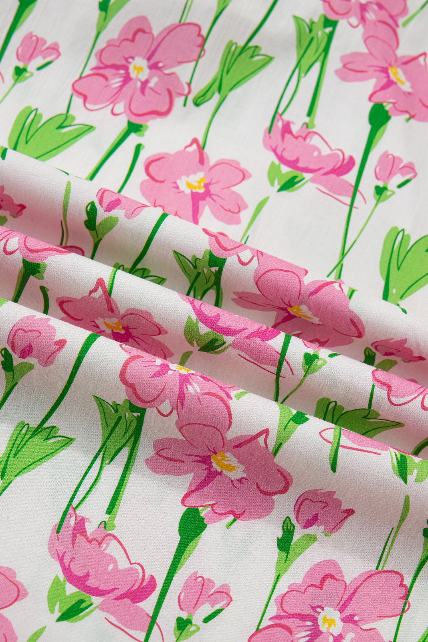 Shop Pink Floral Contrast Trim V-Neck Short Sleeve Elegant Midi Dress at LivelyLooks
