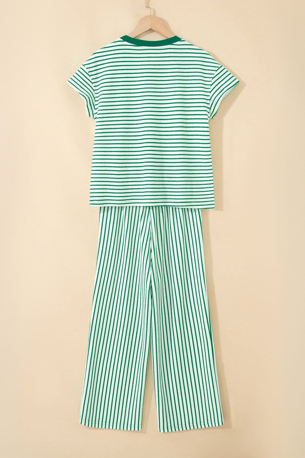 Stripe Crew Neck Tee & Drawstring Cropped Trousers Set | 4 Colours | Sizes 8-22