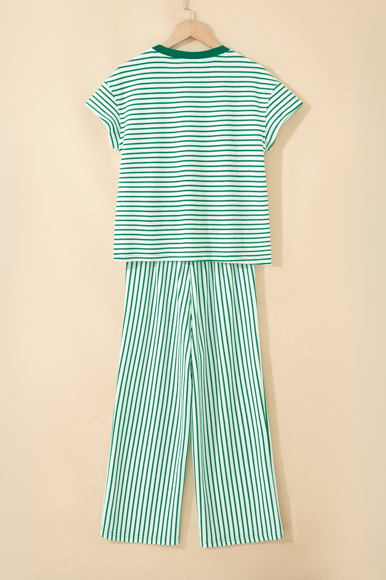 Stripe Crew Neck Tee & Drawstring Cropped Trousers Set | 4 Colours | Sizes 8-22
