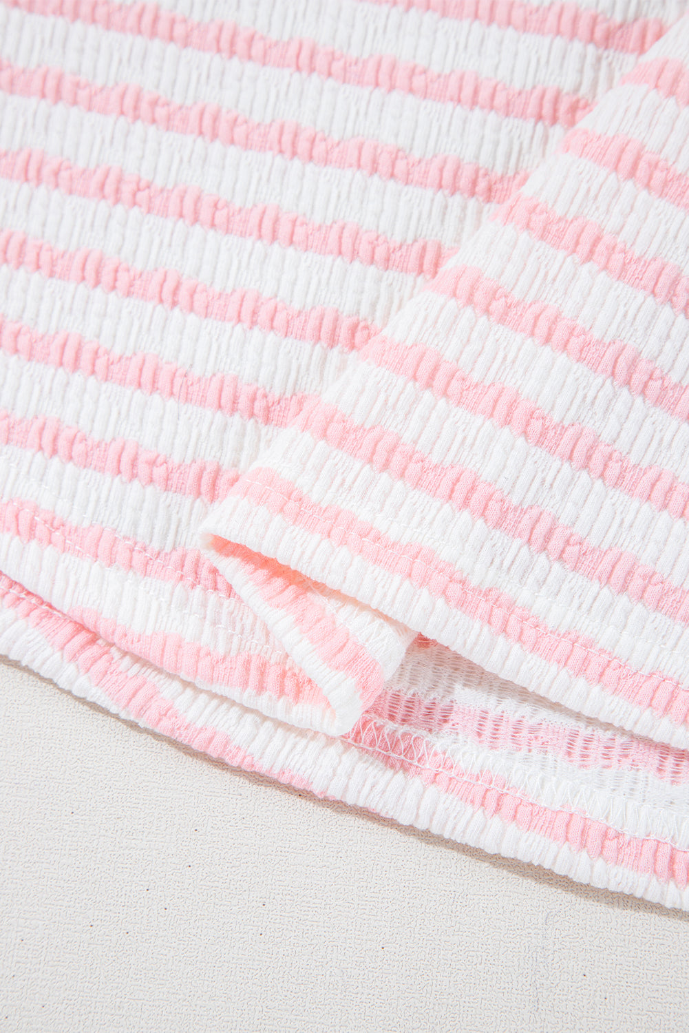 Shop Stripe Knitted Short Sleeve Top & Drawstring Shorts Co-ord S-3XL at LivelyLooks