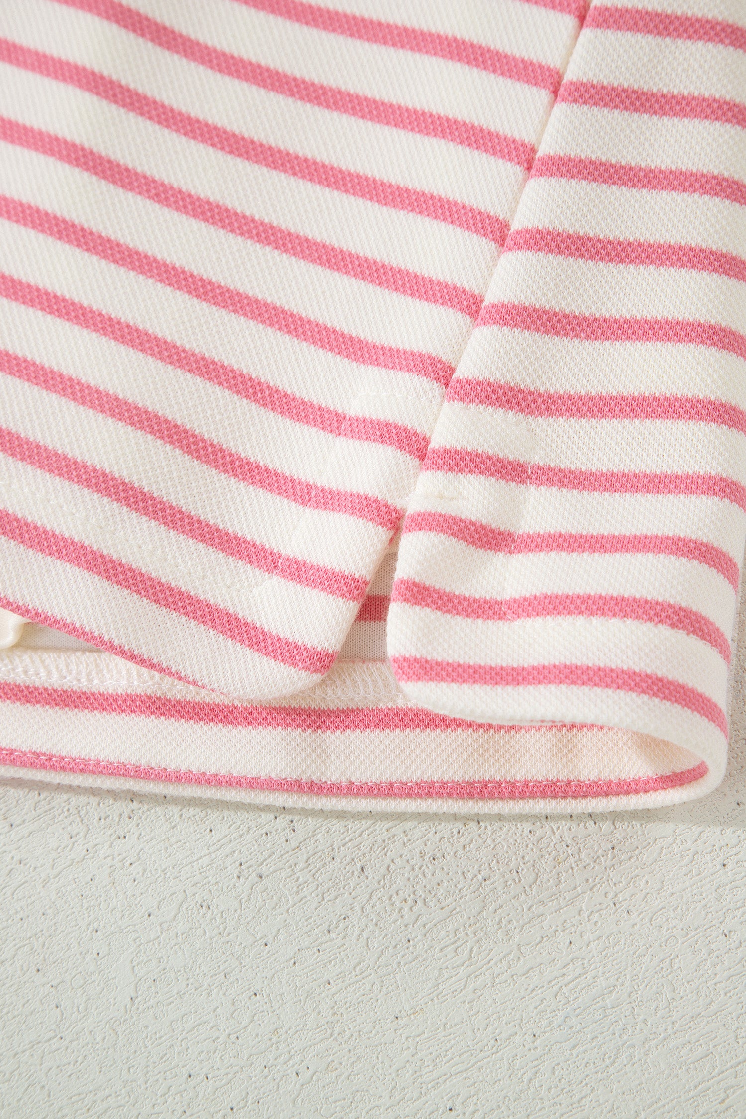 Striped Polo Tee & Drawstring Skort Set – Pink
